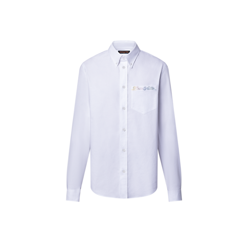Embellished Long-Sleeved Cotton Shirt in Men's Ready-to-Wear Shirts collections by Louis Vuitton (Product zoom)
