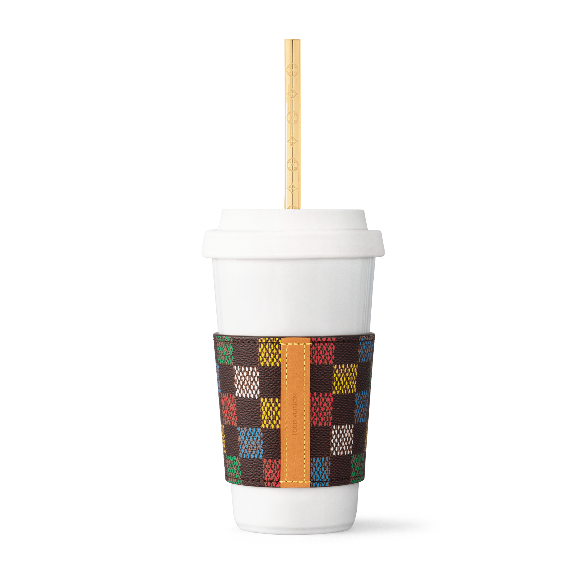  LV Vers Damier Cup & Straw  in Trunks, Travel and Home