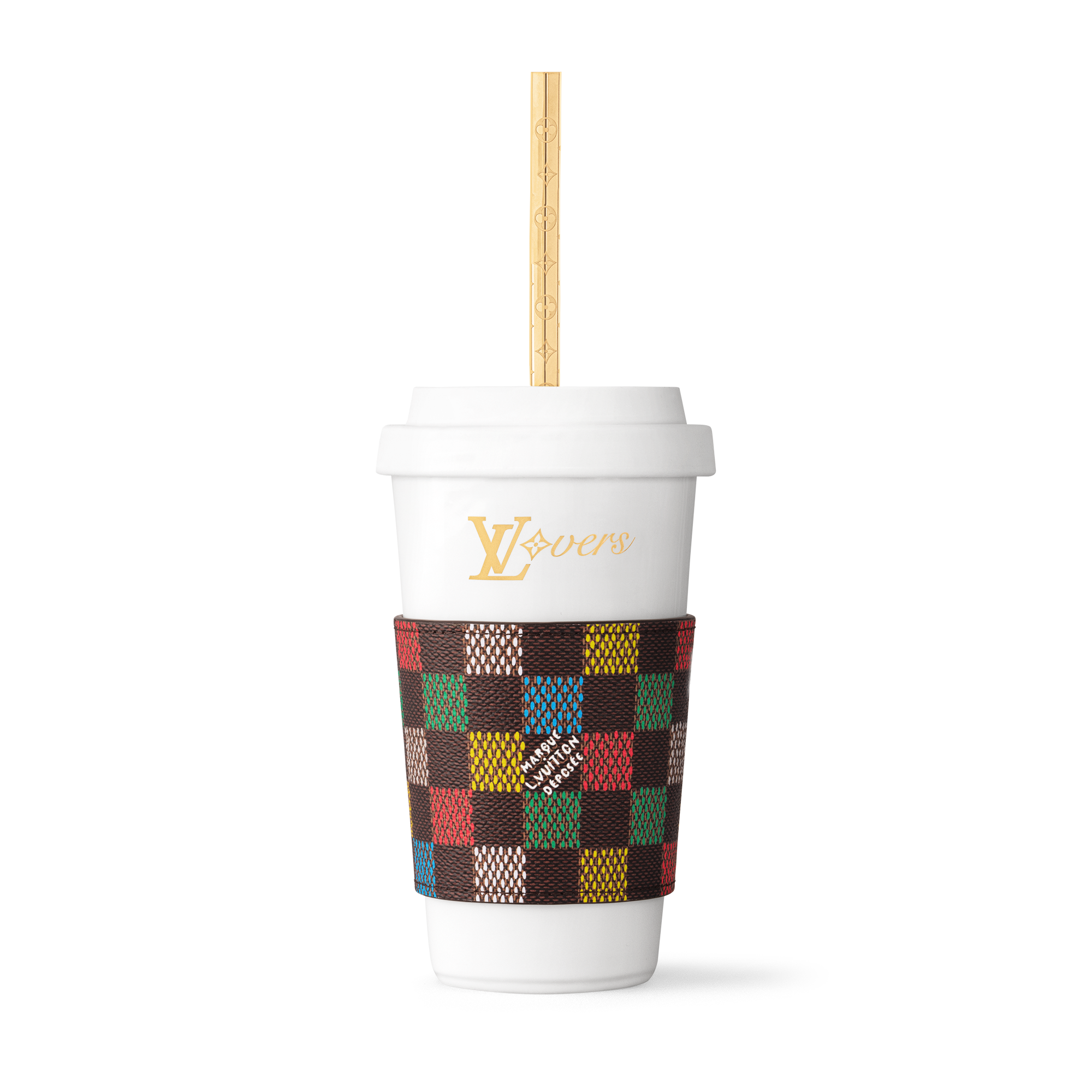  LV Vers Damier Cup & Straw  in Trunks, Travel and Home