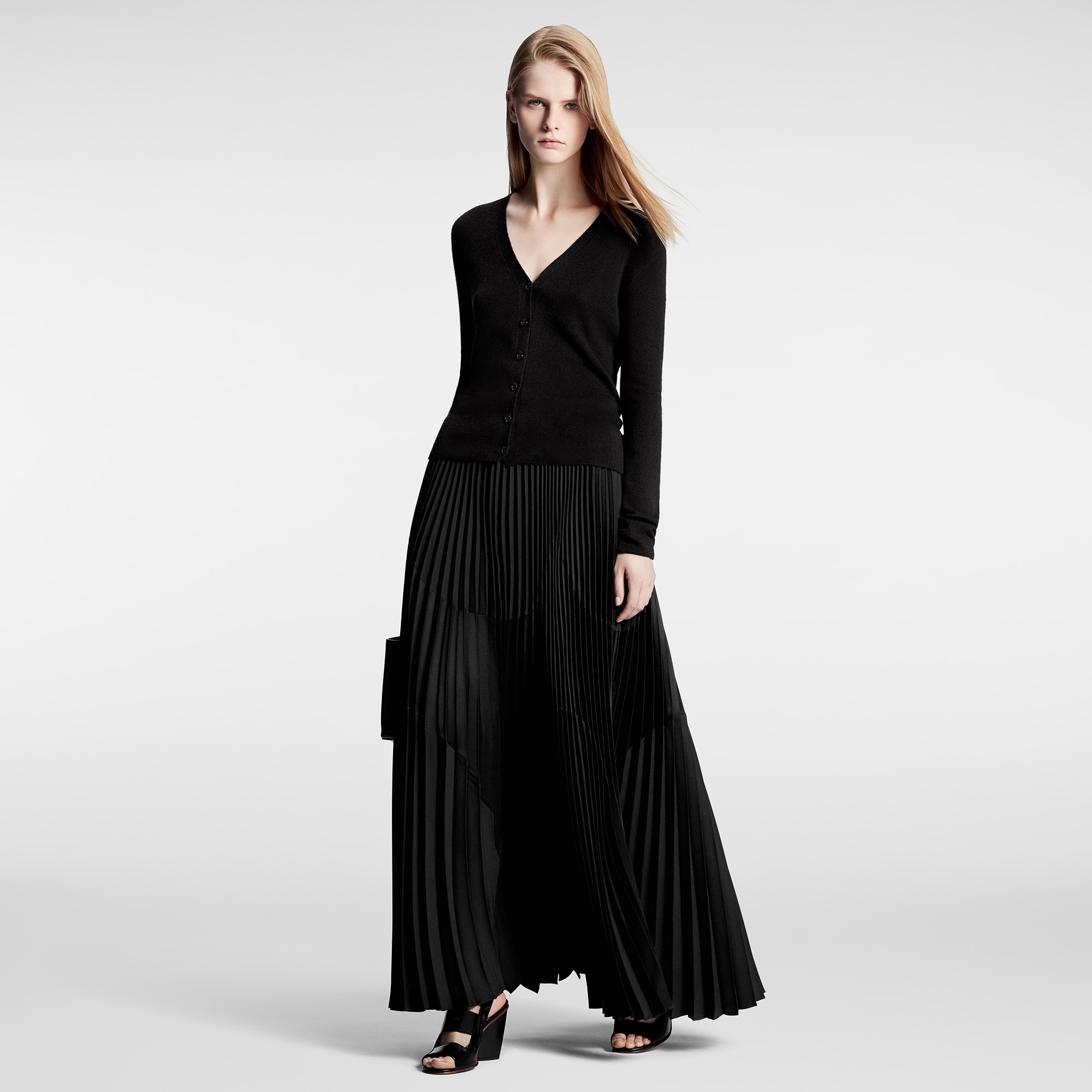 Abstract Insert Pleated Skirt    in Women