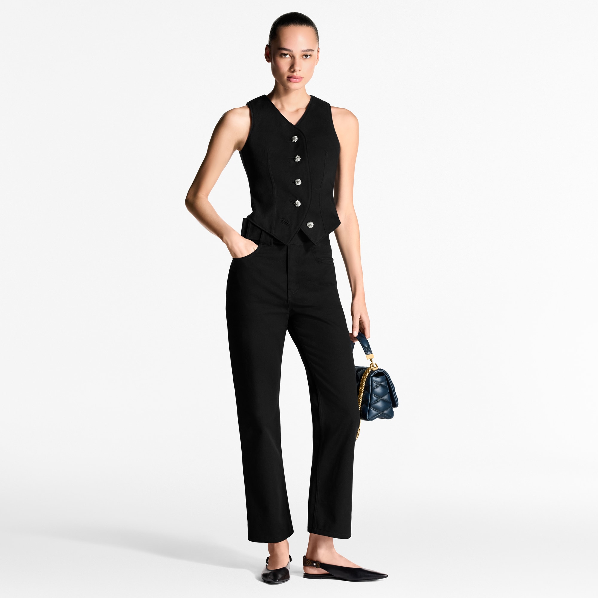 Belted Gabardine Pants   in Women