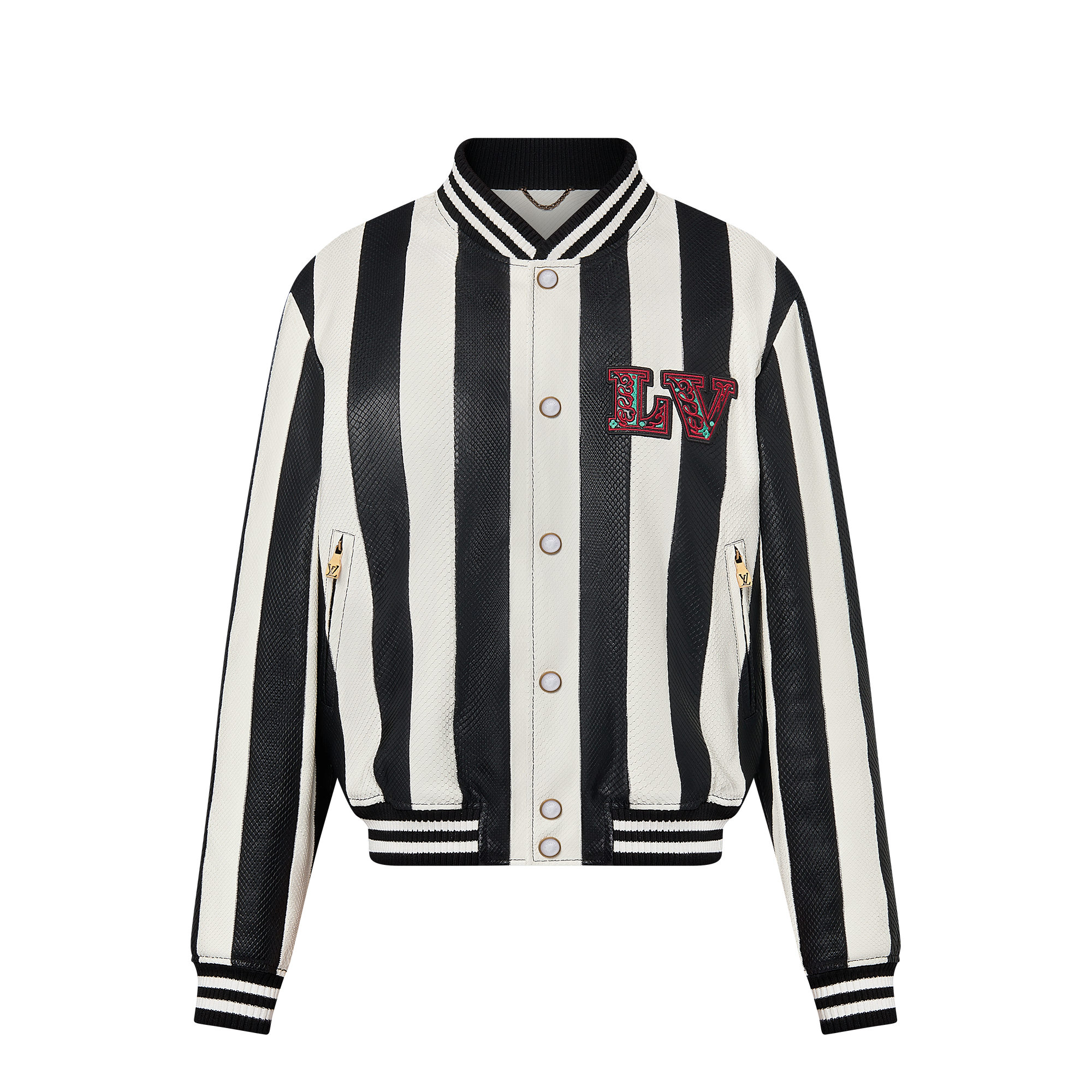 Bi Color Python Bomber Jacket  in Men