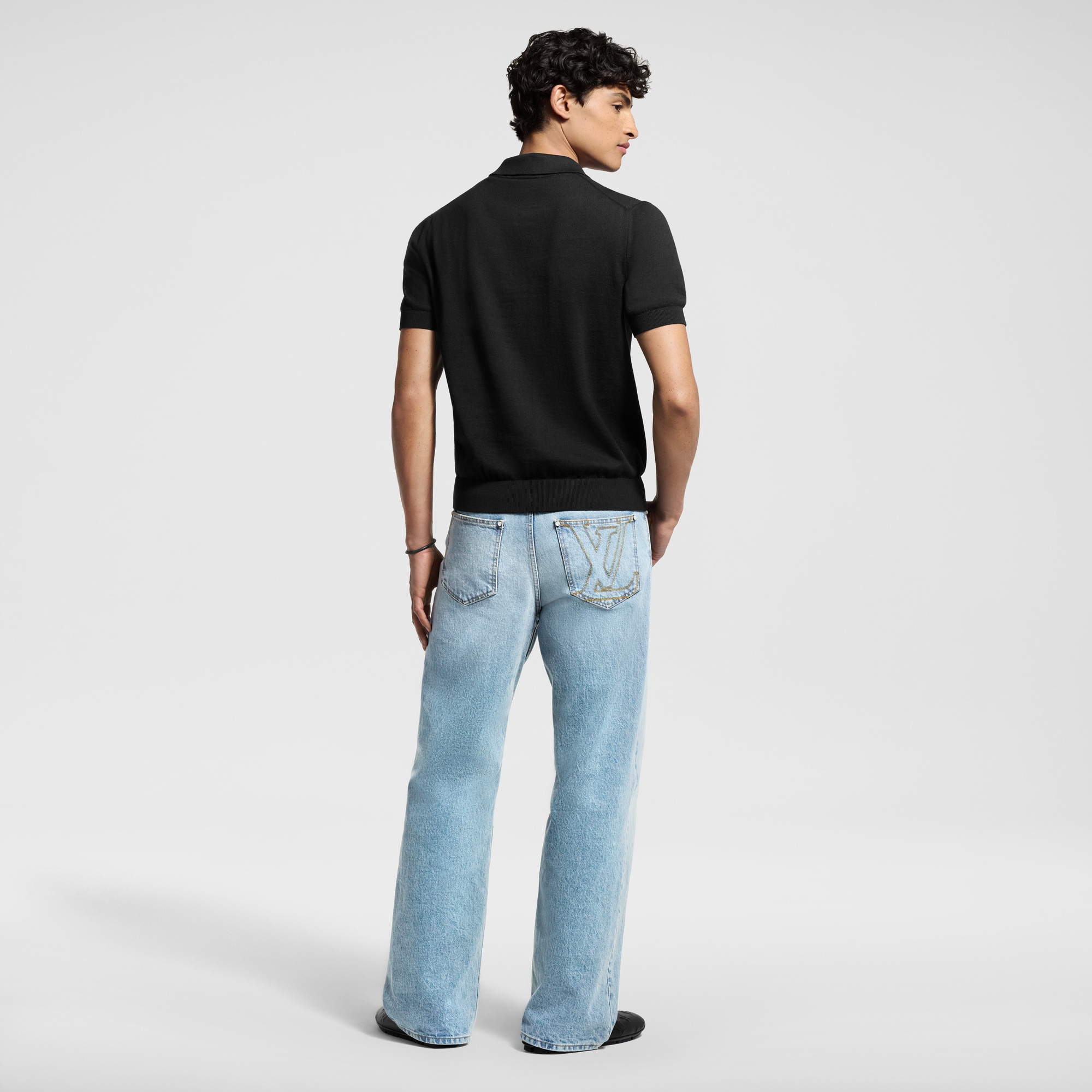 Cashmere And Cotton Blend Short-Sleeved Polo  in Men