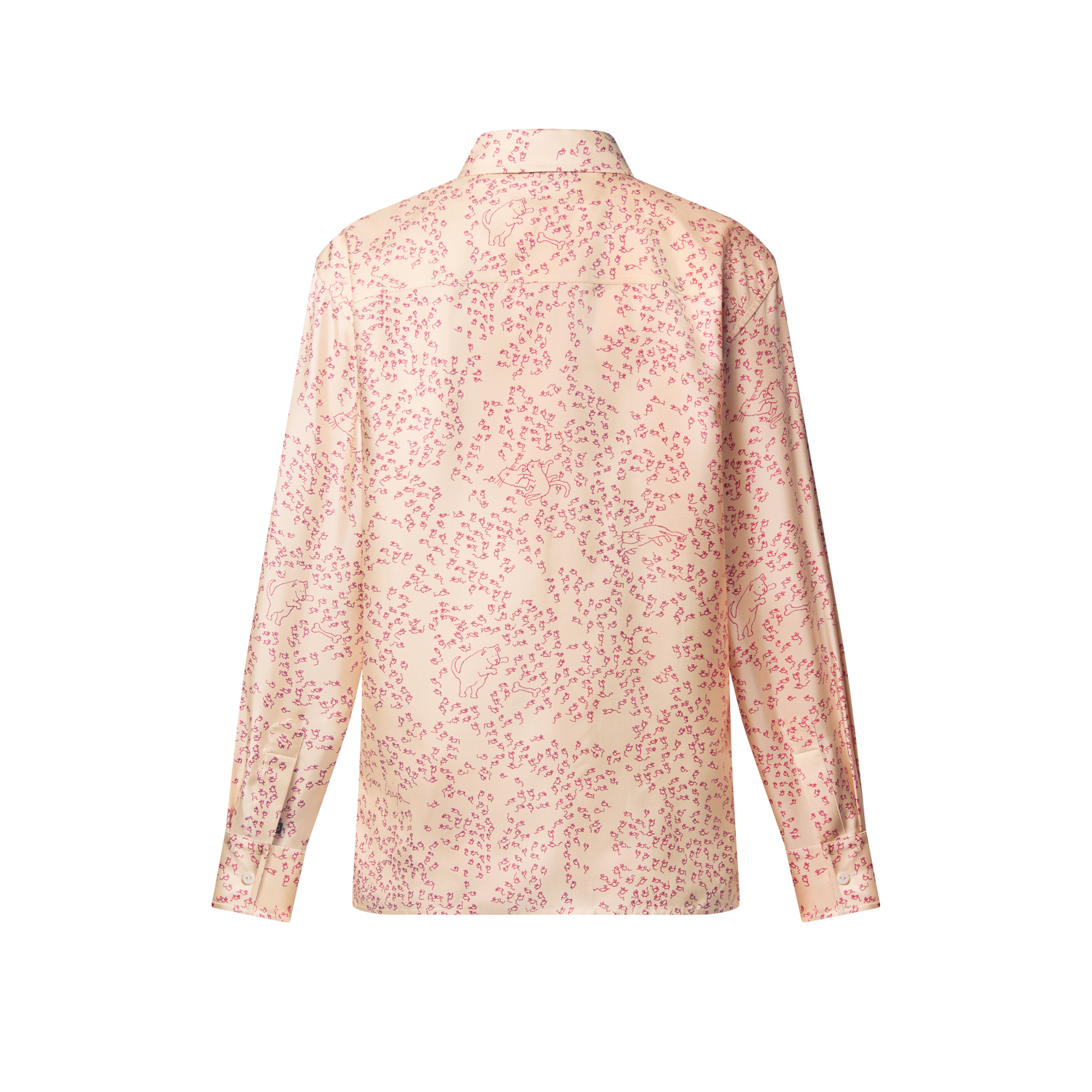 Cat-and-Mouse Print Silk Shirt  in Women