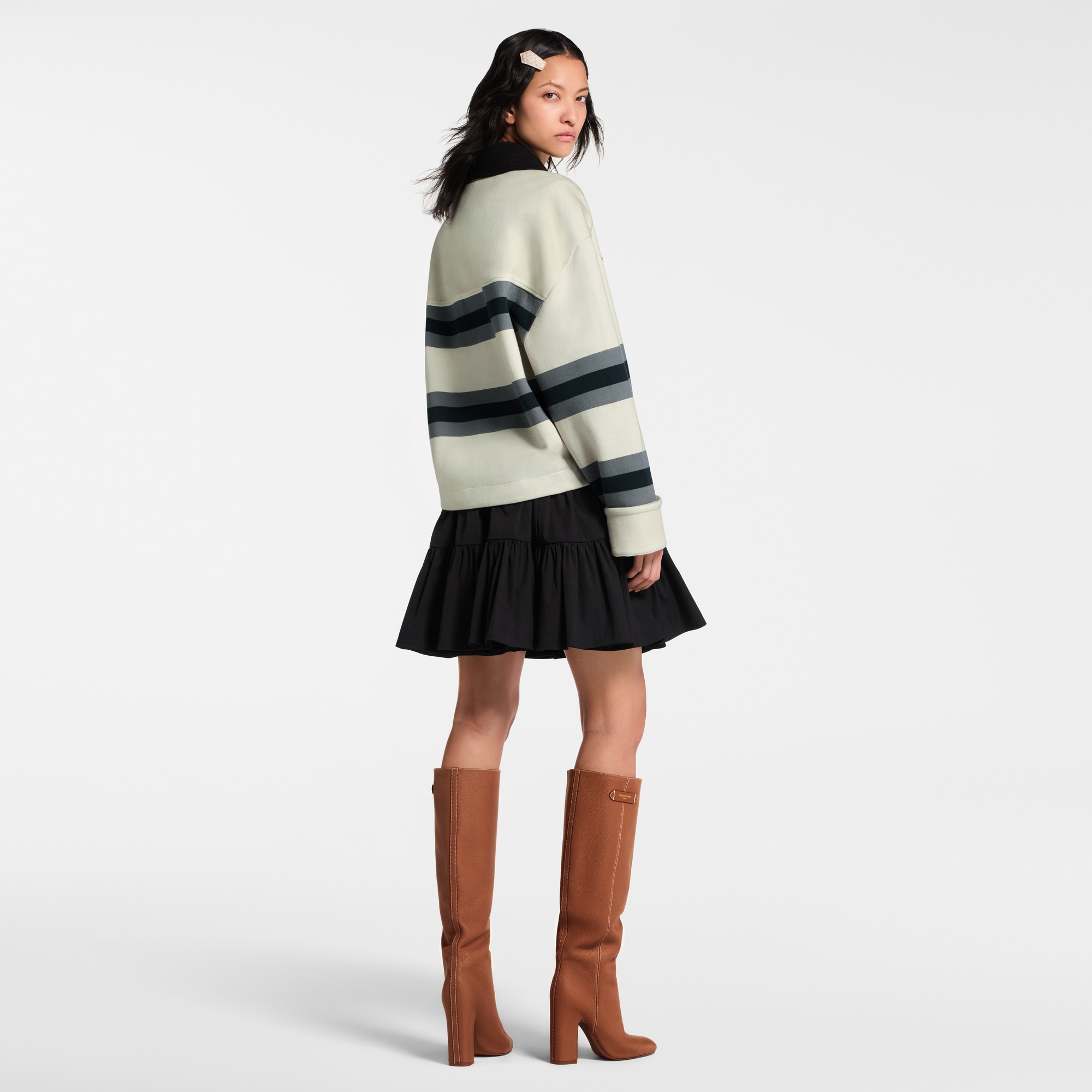 Chunky Stripes Polo Top  in Women