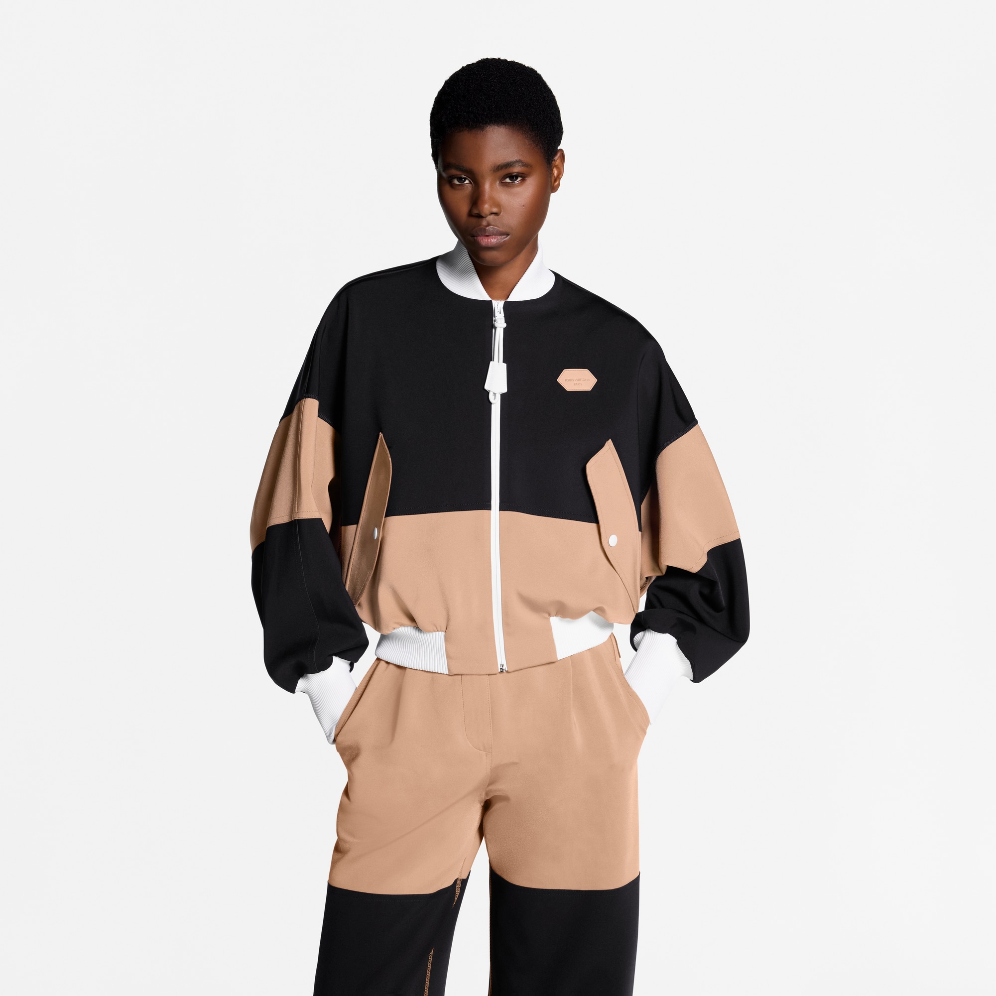 Color-Blocked Bomber Jacket  in Women