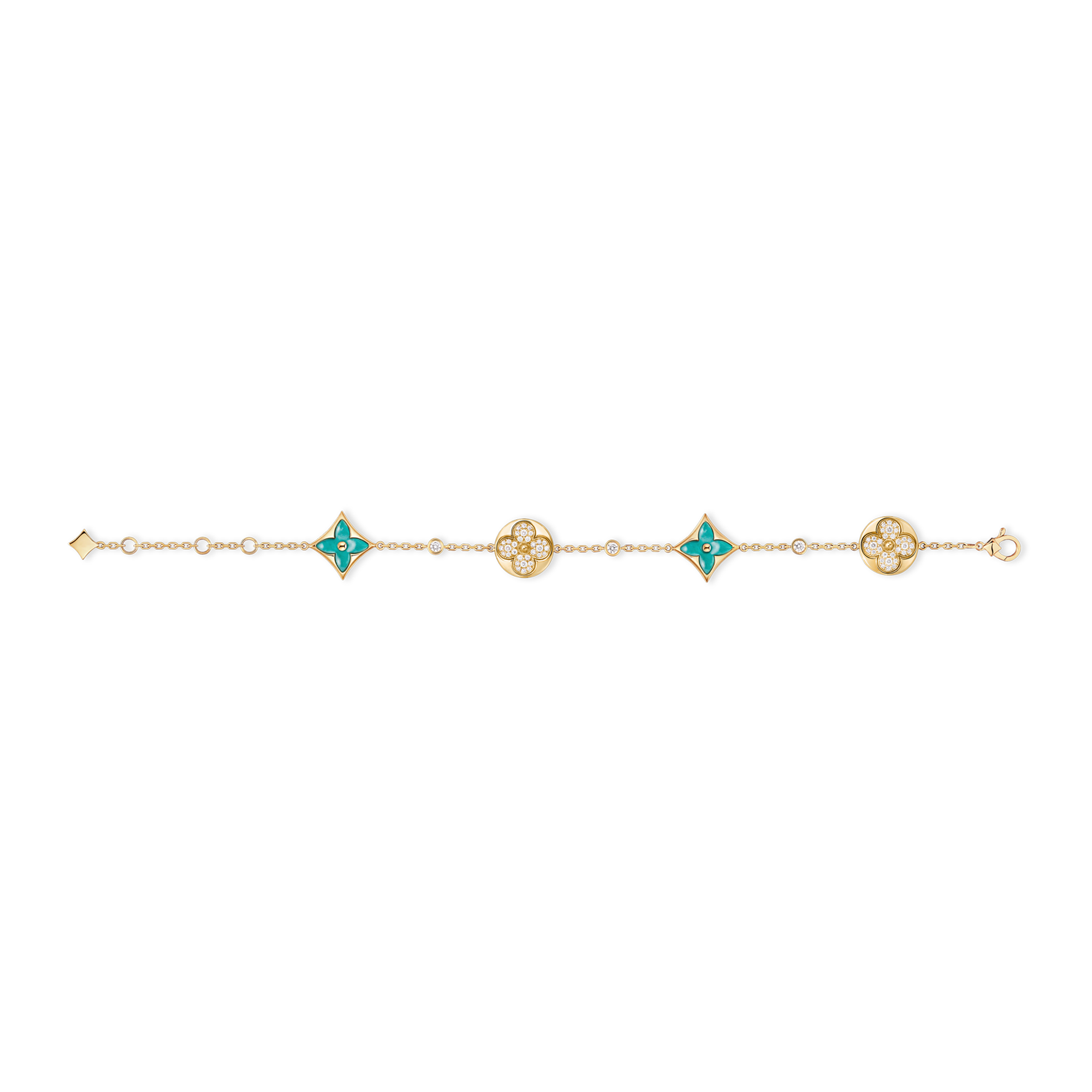 Color Blossom BB Multi-Pattern Bracelet, Yellow Gold, Amazonite and Diamonds  in Jewellery