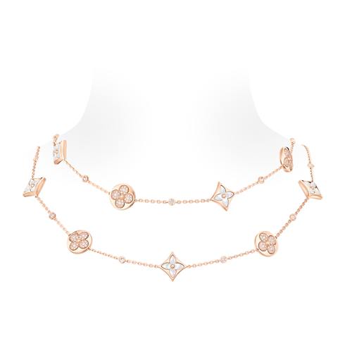 Color Blossom BB Star Long Necklace, Pink Gold, White Mother-of-Pearl and Diamonds in Jewellery's Categories Necklaces and Pendants collections by Louis Vuitton (Product zoom)
