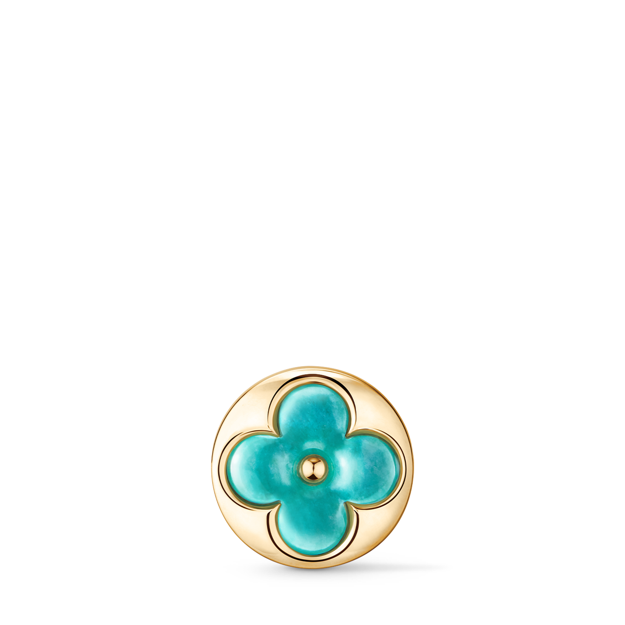 Color Blossom BB Sun Ear Stud, Yellow Gold and Amazonite - Per Unit  in Jewellery