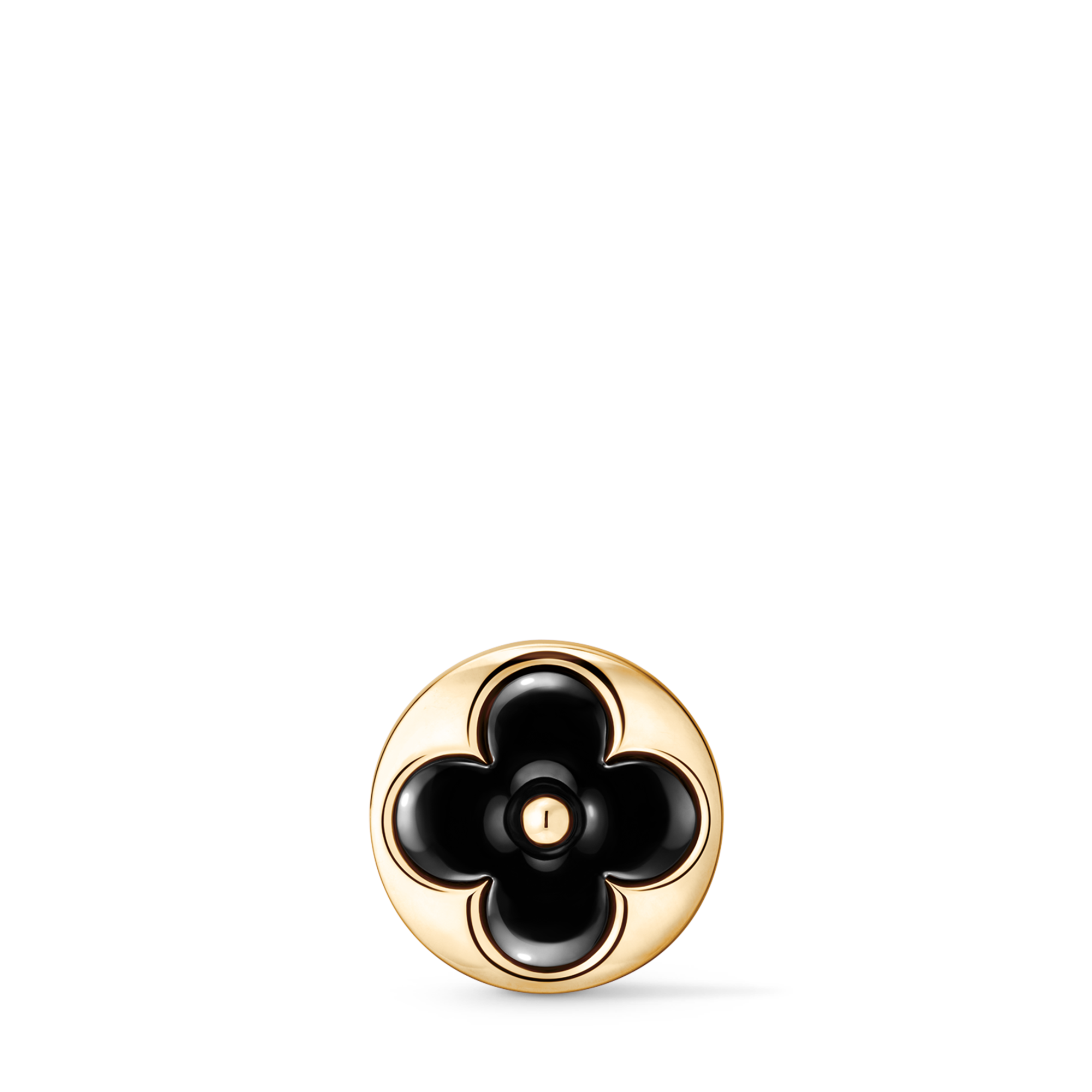 Color Blossom BB Sun Ear Stud, Yellow Gold and Onyx - Per Unit  in Jewellery
