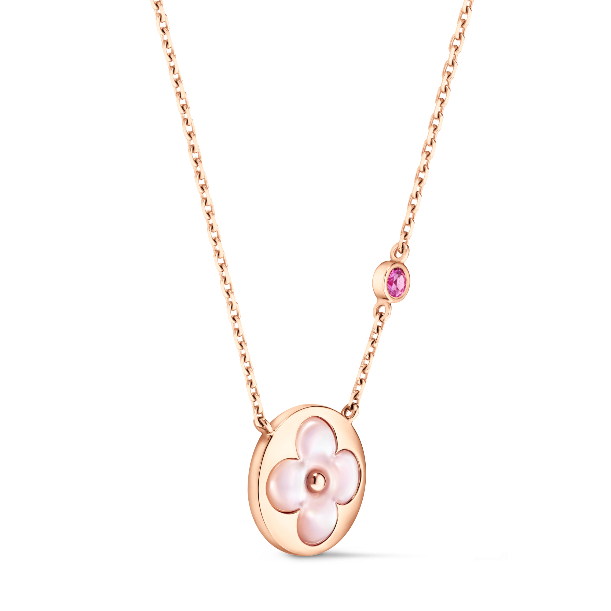 Color Blossom BB Sun Pendant, Pink Gold, Pink Mother-of-Pearl and Pink Sapphire  in Jewellery