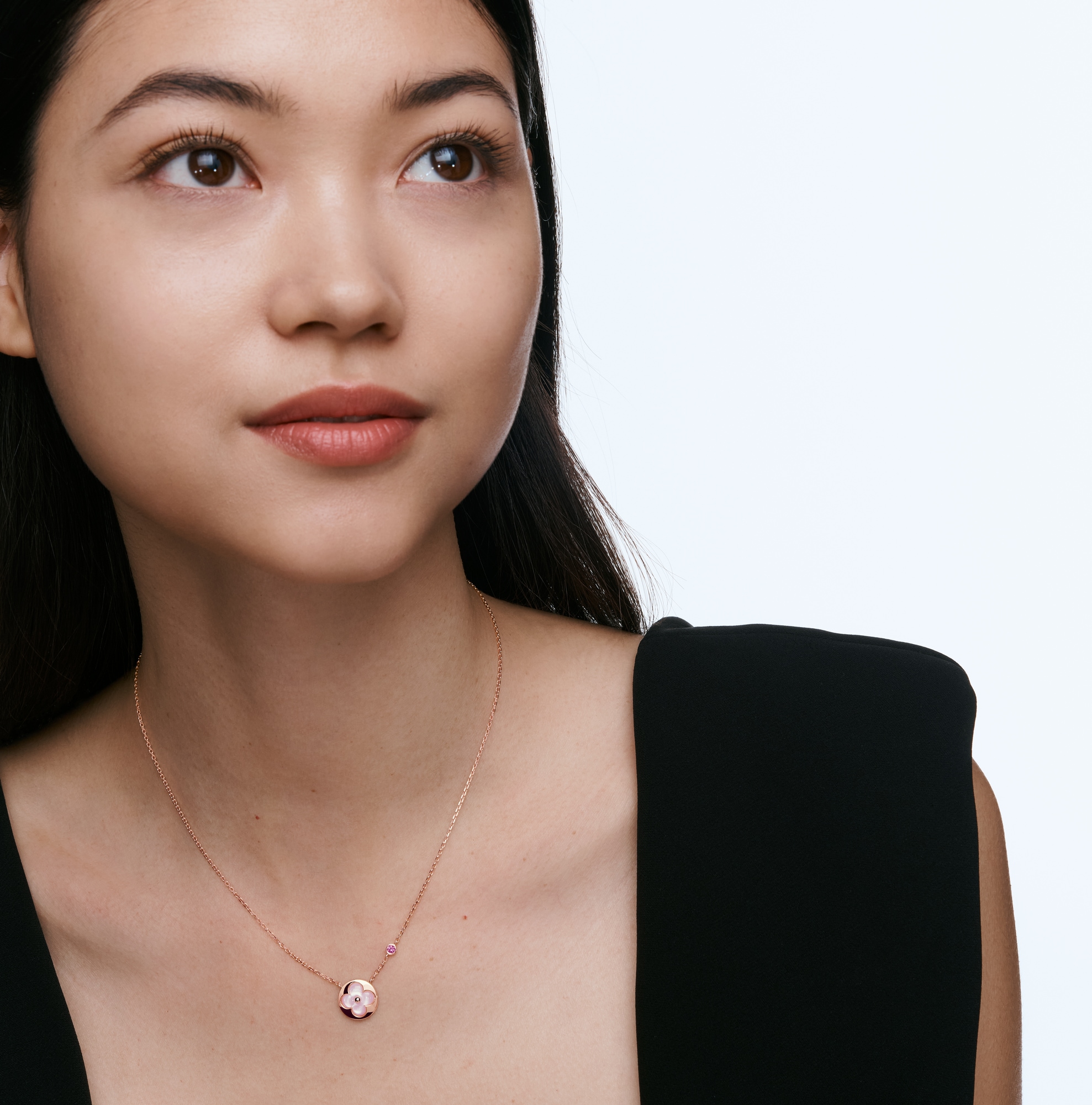 Color Blossom BB Sun Pendant, Pink Gold, Pink Mother-of-Pearl and Pink Sapphire  in Jewellery