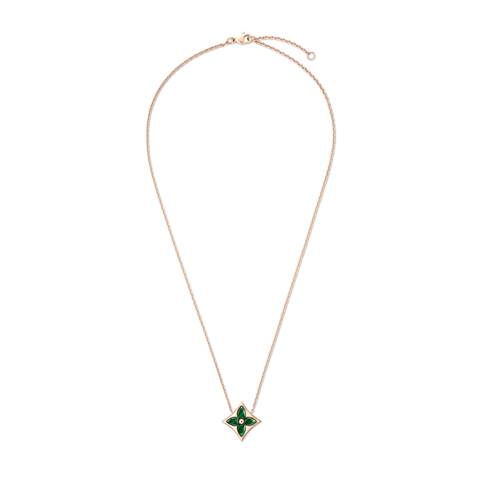 Color Blossom M Star Medallion, Pink Gold and Malachite  in Jewellery