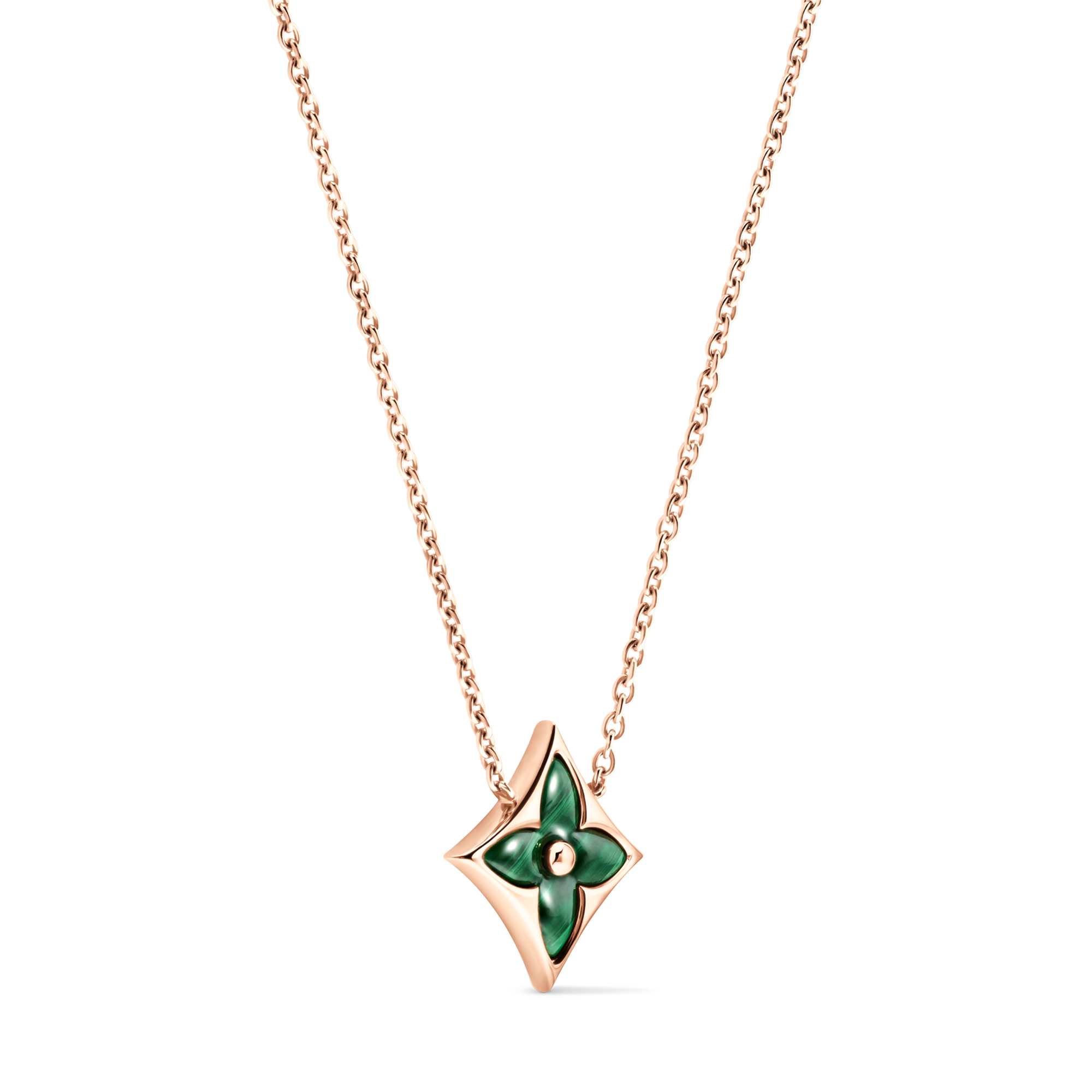 Color Blossom M Star Medallion, Pink Gold and Malachite  in Jewellery