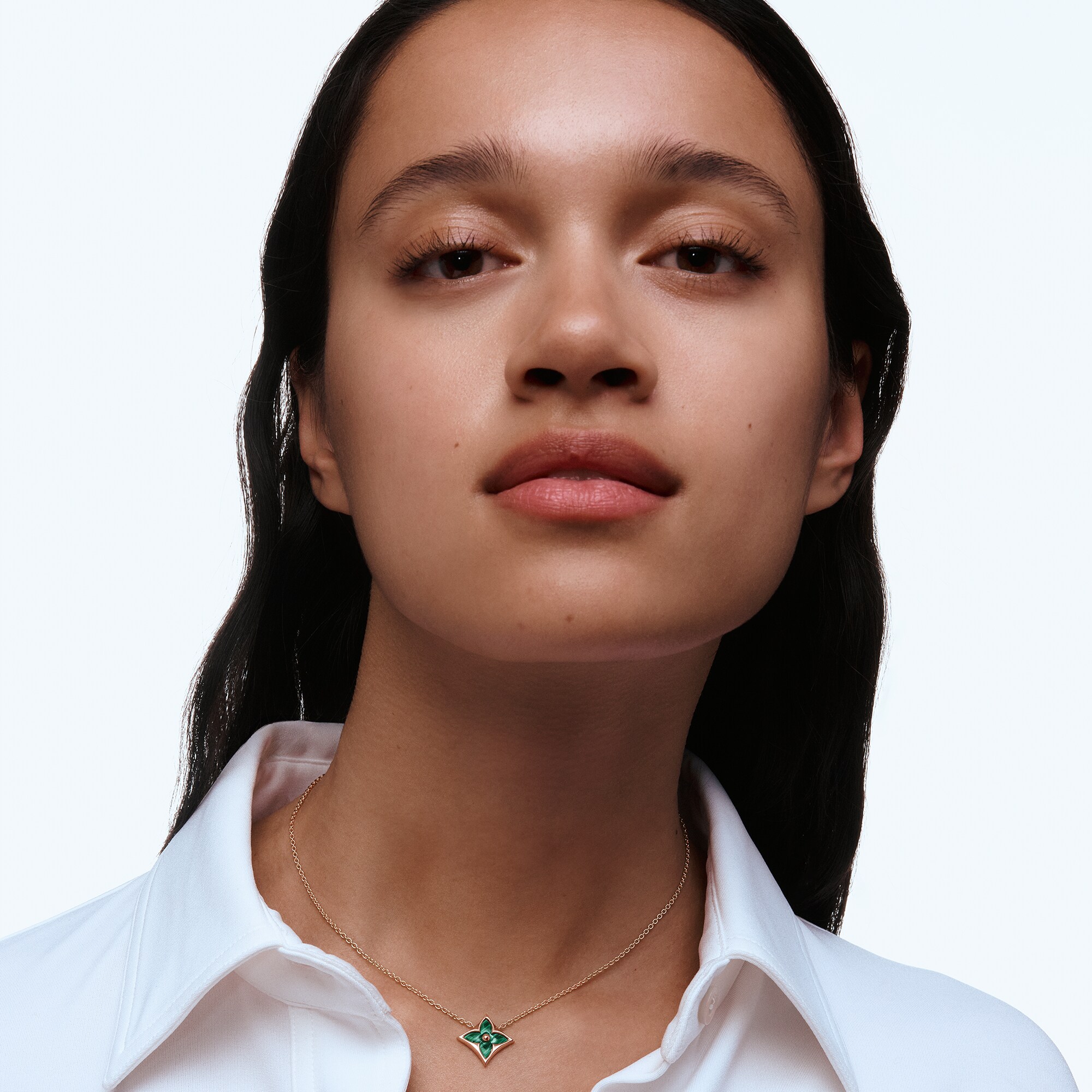 Color Blossom M Star Medallion, Pink Gold and Malachite  in Jewellery
