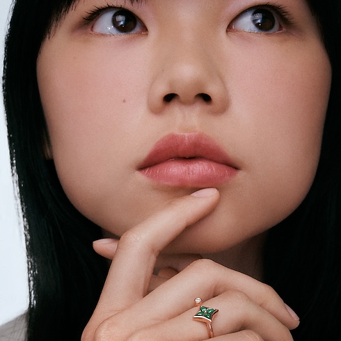 Color Blossom Mini Star Ring, Pink Gold, Malachite and Diamond in Jewellery's Categories All Fine Jewellery collections by Louis Vuitton (Product zoom)