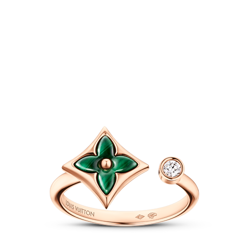 Color Blossom Mini Star Ring, Pink Gold, Malachite and Diamond in Jewellery's Categories All Fine Jewellery collections by Louis Vuitton (Product zoom)