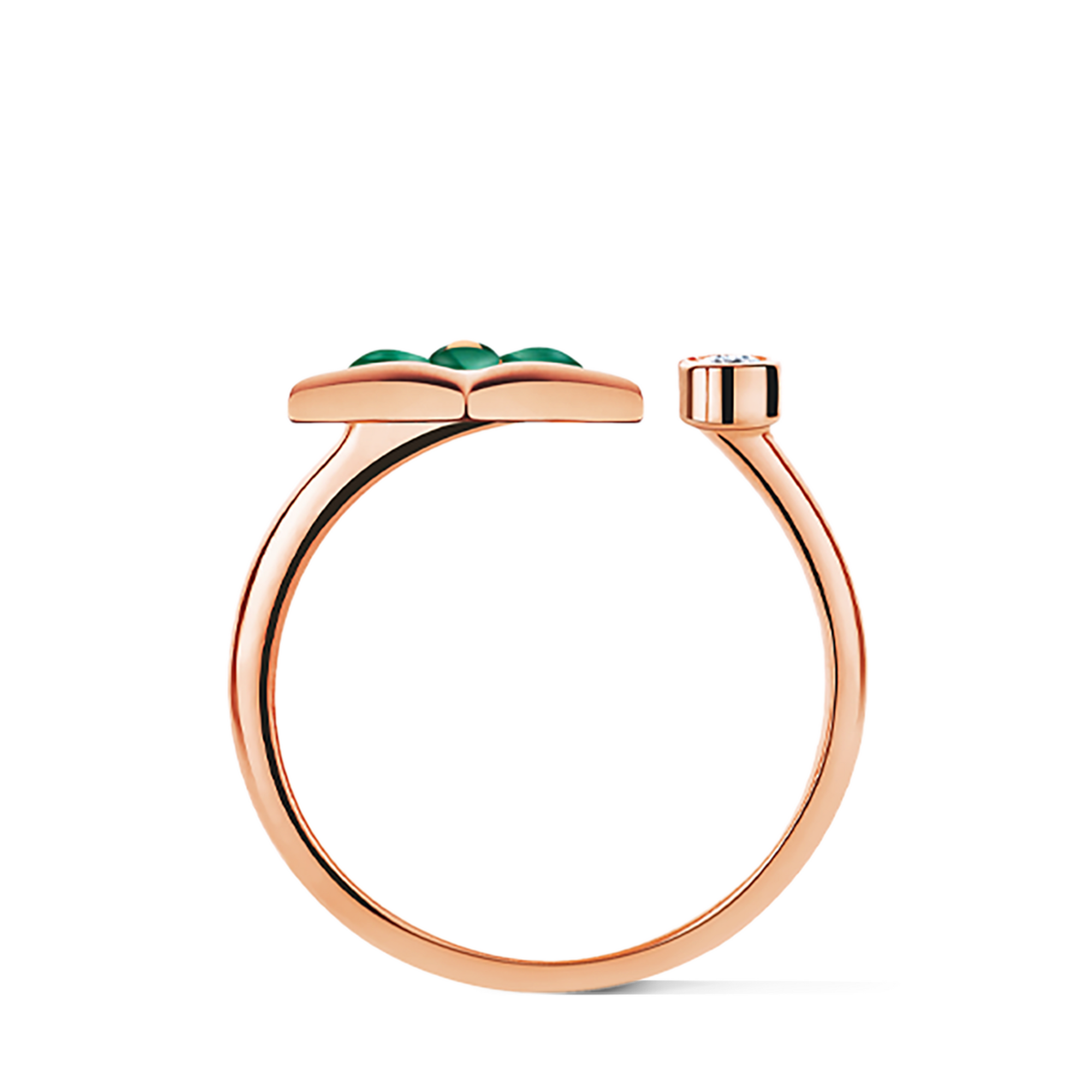 Color Blossom Mini Star Ring, Pink Gold, Malachite and Diamond  in Jewellery