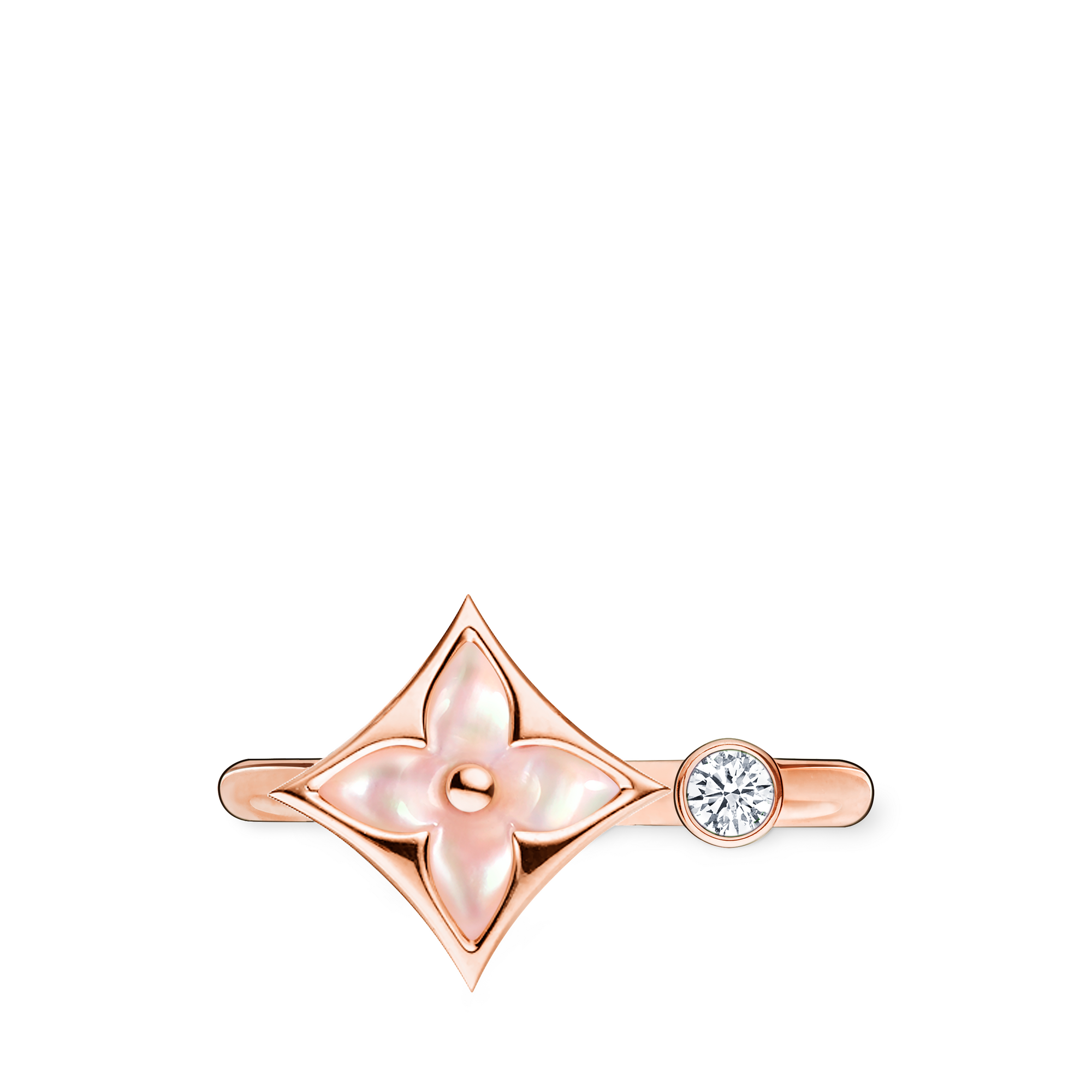 Color Blossom Mini Star Ring, Pink Gold, Pink Mother-Of-Pearl And Diamond  Jewellery Categories All Fine Jewellery | LOUIS VUITTON (Product zoom)