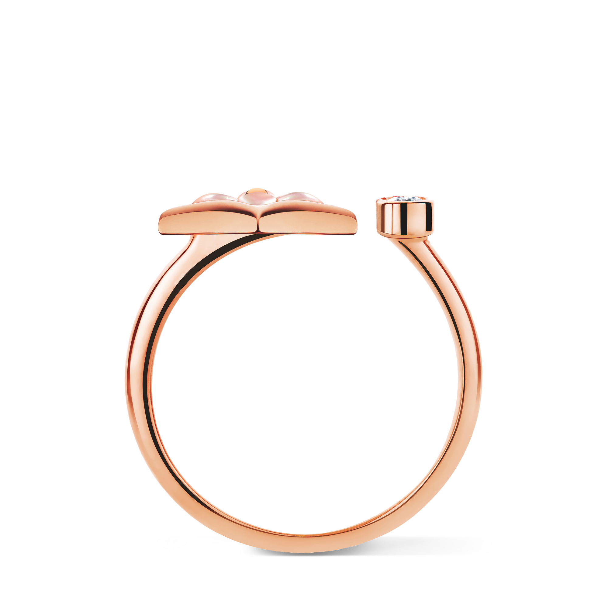 Color Blossom Mini Star Ring, Pink Gold, Pink Mother-Of-Pearl And Diamond  in Jewellery