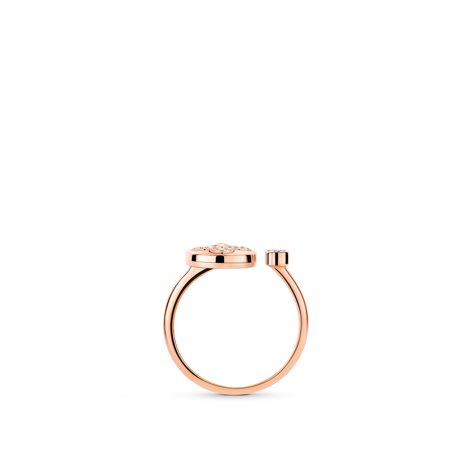 Color Blossom Mini Sun Ring, Pink Gold And Diamonds  in Jewellery