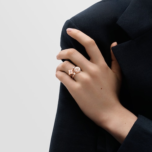 Color Blossom Mini Sun Ring, Pink Gold And Diamonds in Jewellery's Categories All Fine Jewellery collections by Louis Vuitton (Product zoom)