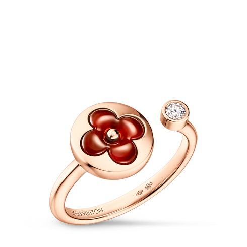 Color Blossom Mini Sun Ring, Pink Gold, Cornelian and Diamond in Jewellery's Categories Rings collections by Louis Vuitton (Product zoom)