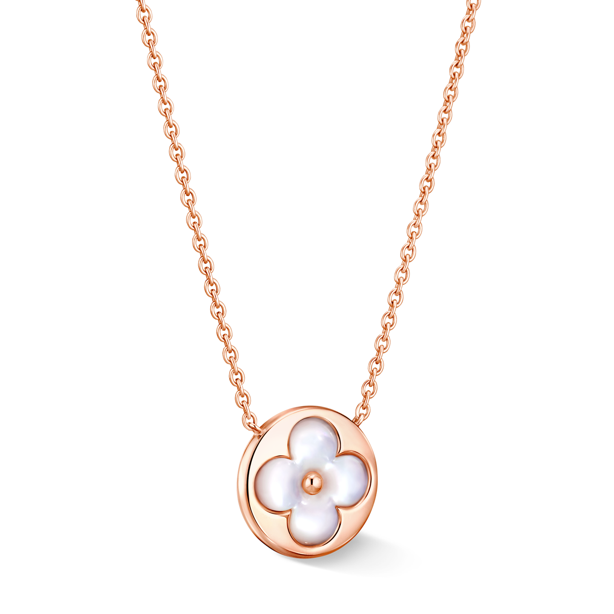 Color Blossom Sun Pendant, Pink Gold and White Mother-of-Pearl  in Jewellery