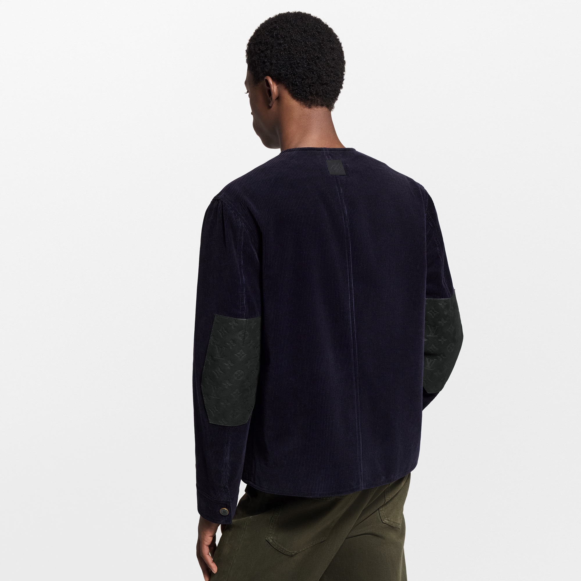 Corduroy Collarless Jacket  in Men