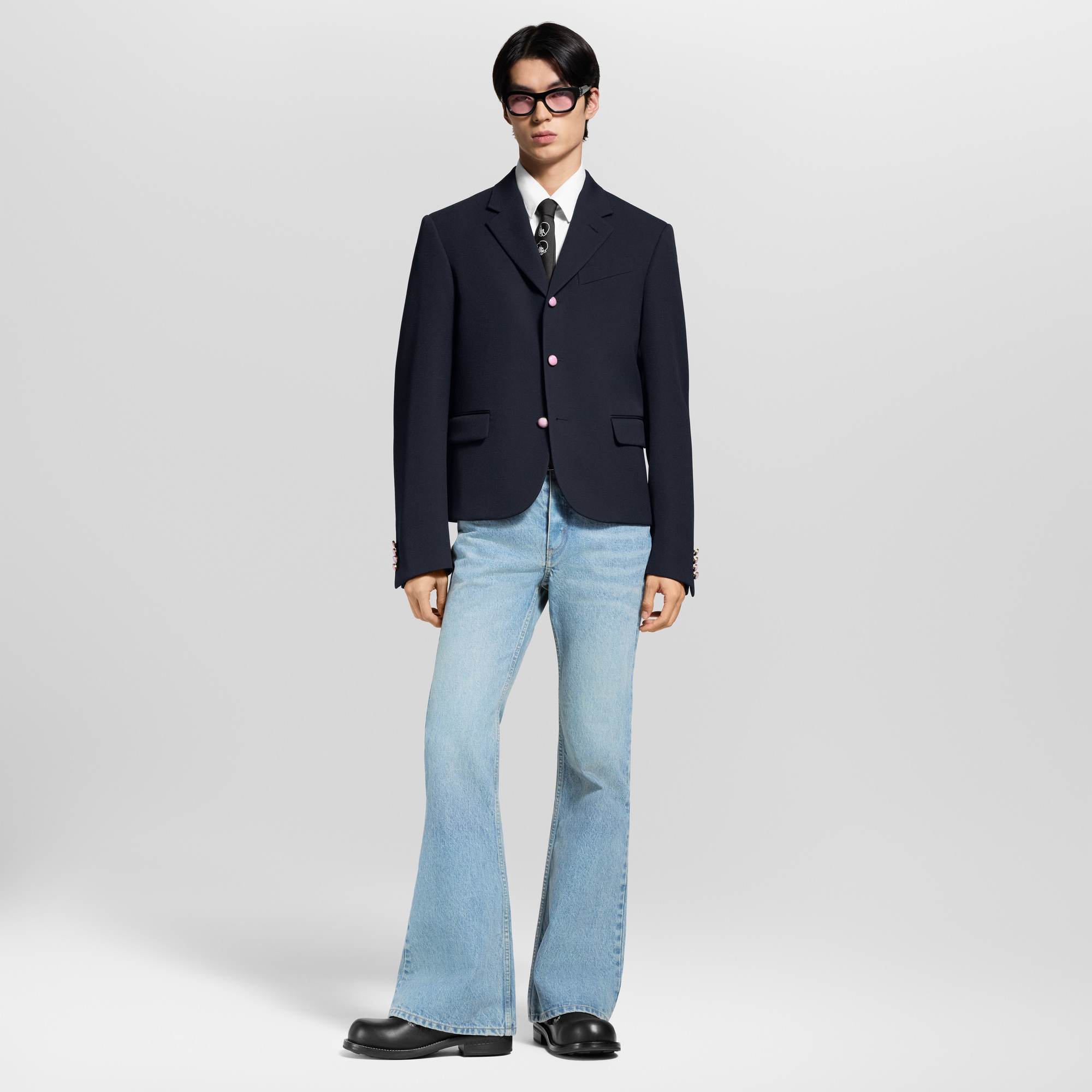 Cropped Classic Single-Breasted Jacket  in Men
