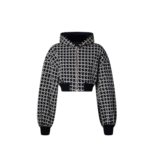 Cropped Honeycomb Jacquard Bomber Jacket in Women's Ready-to-Wear Coats and Jackets collections by Louis Vuitton (Product zoom)