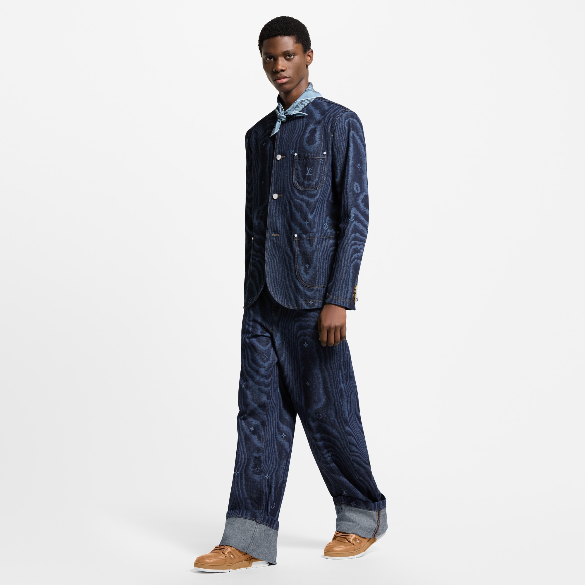 Cuffed Denim Skate Pants  in Men