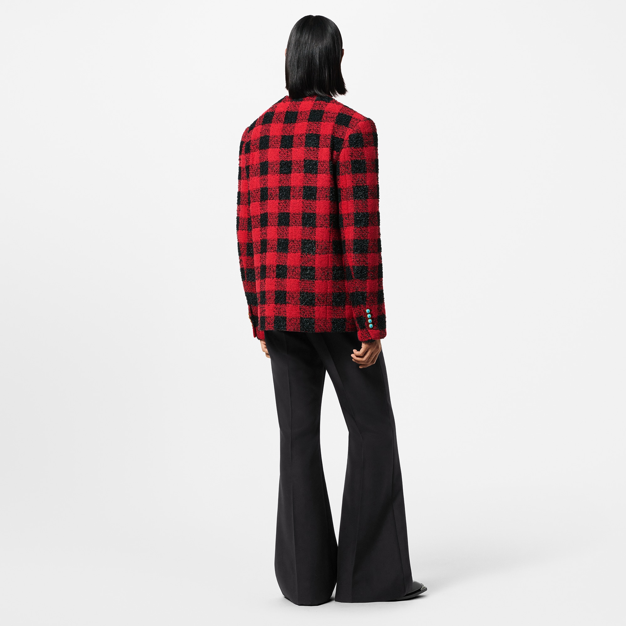 Damier Collarless Tweed Jacket  in Men