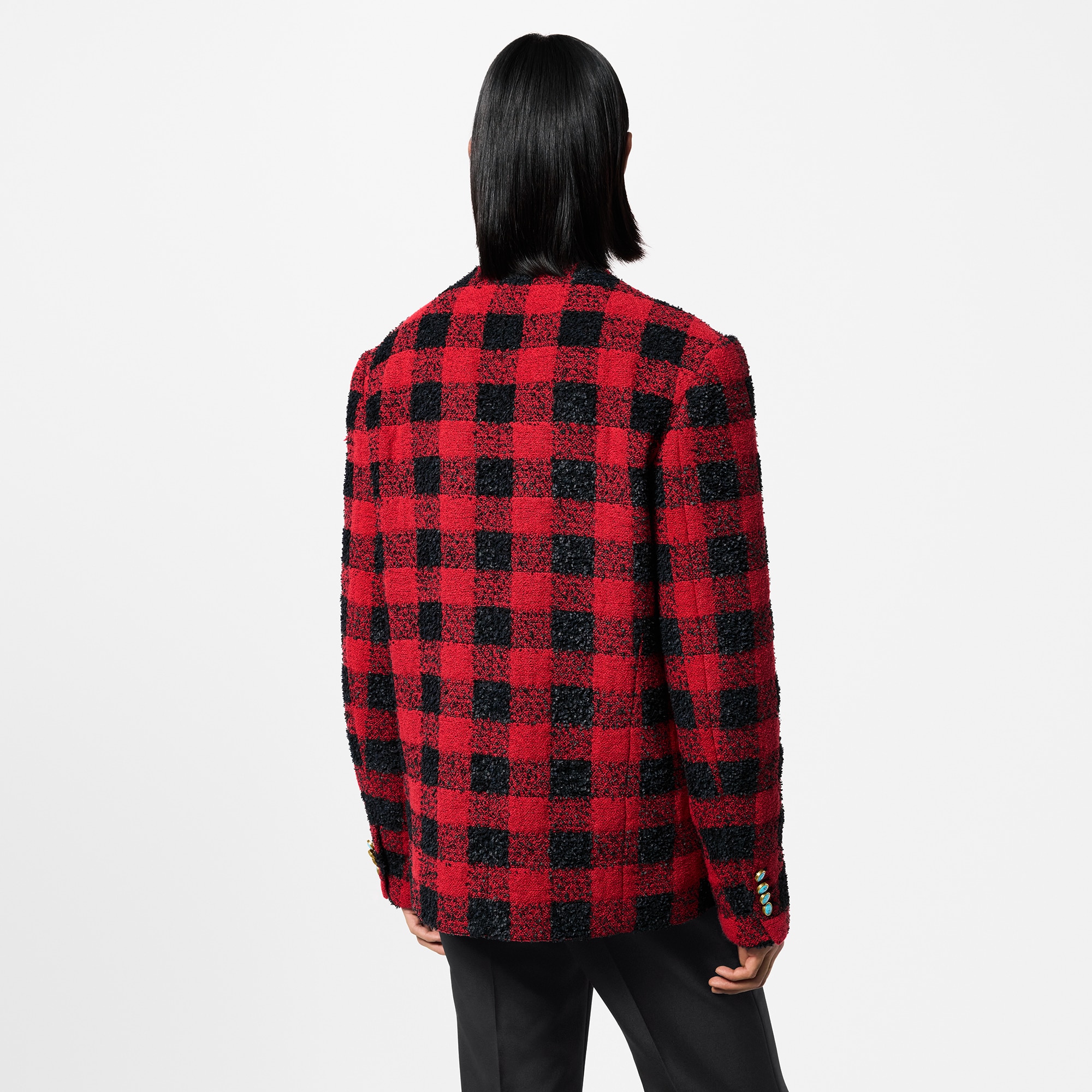 Damier Collarless Tweed Jacket  in Men