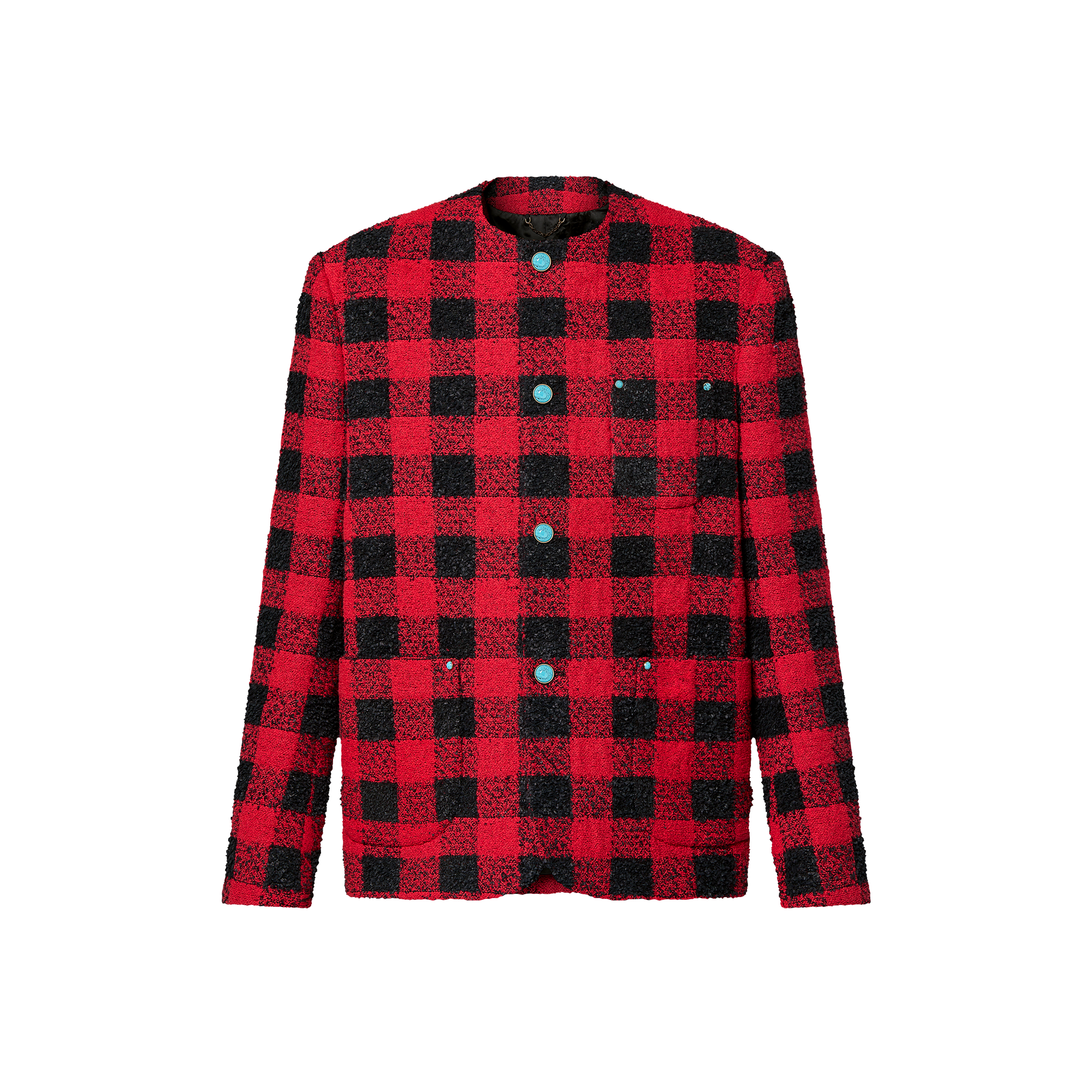 Damier Collarless Tweed Jacket  in Men