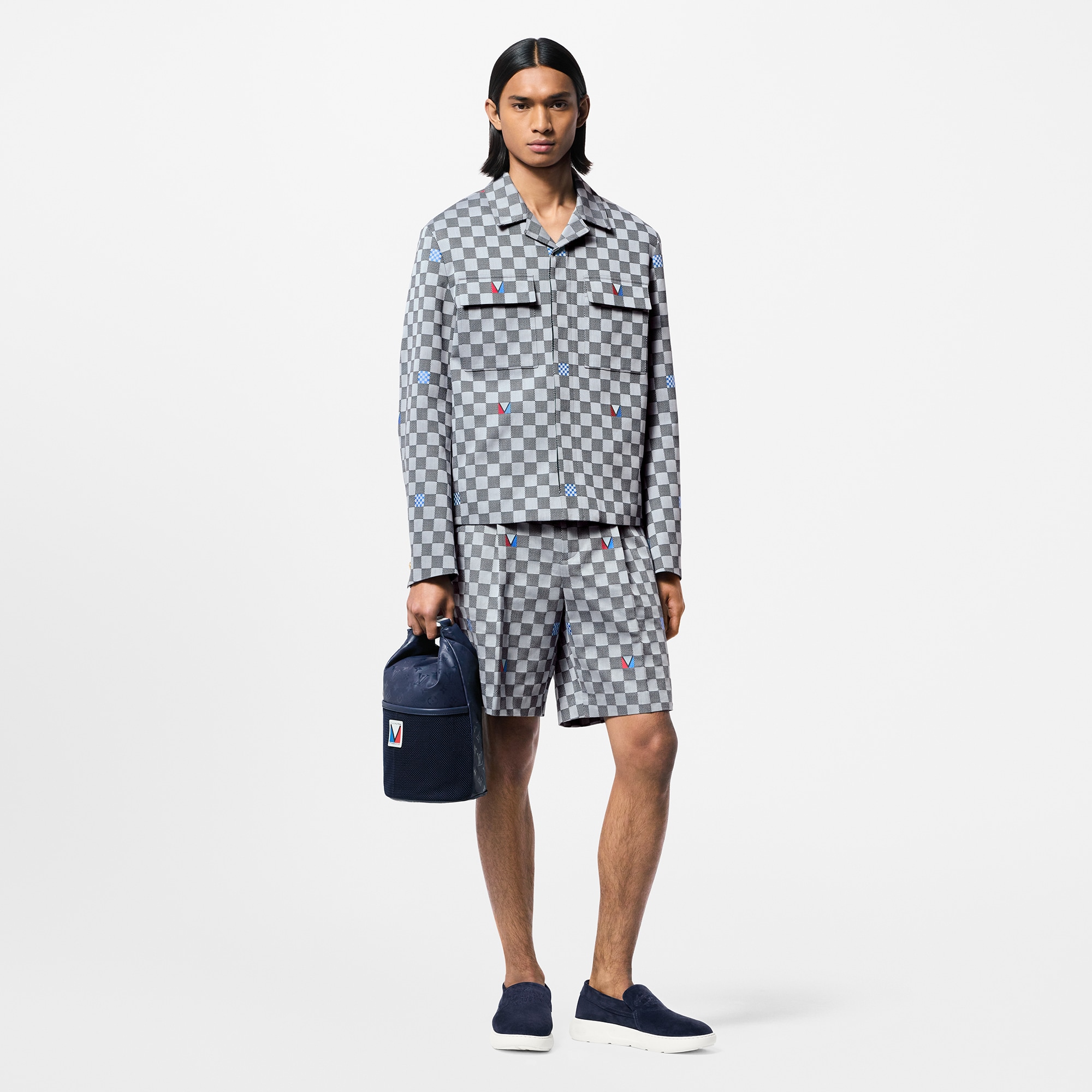 Damier Cotton Tailored Shorts  in Men
