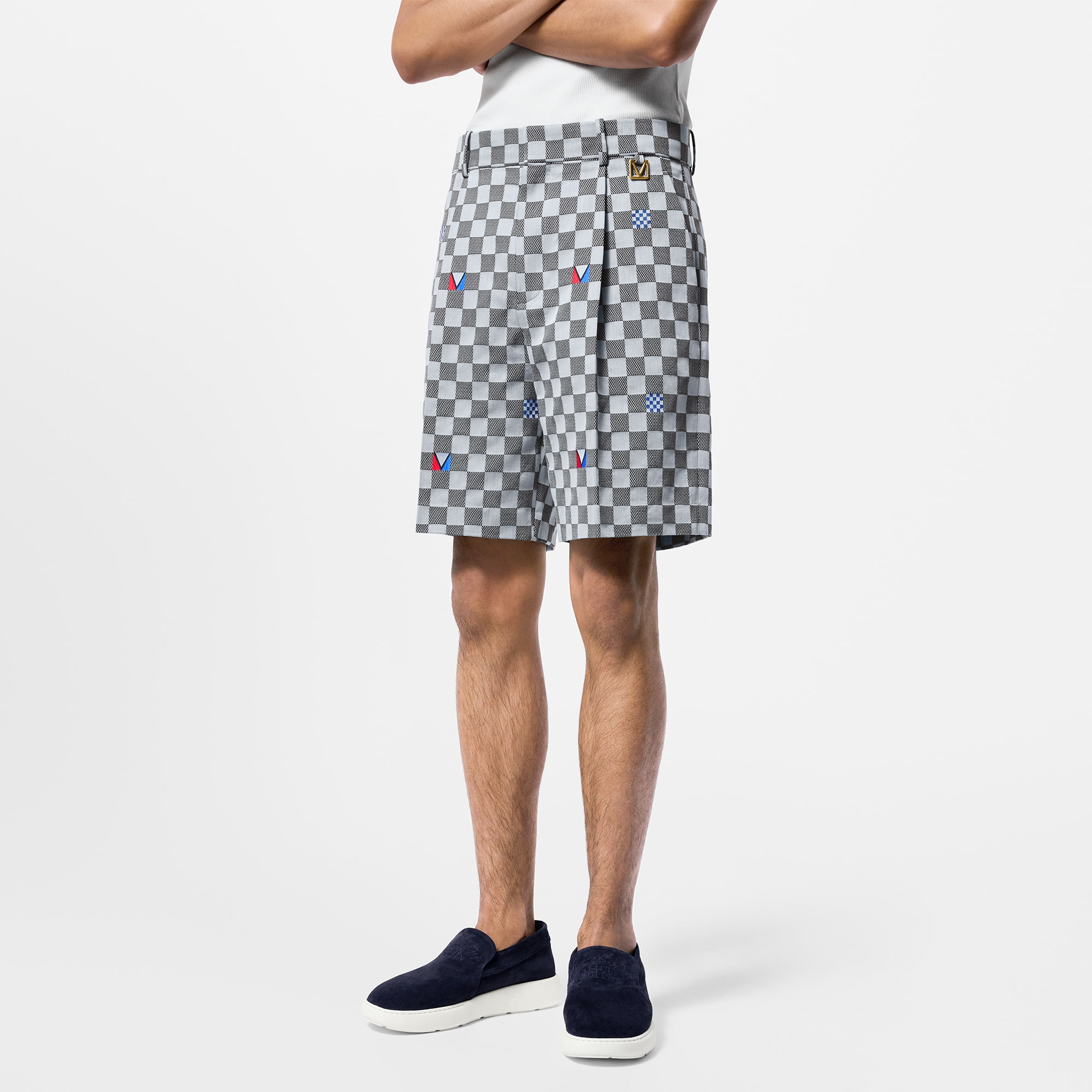 Damier Cotton Tailored Shorts  in Men