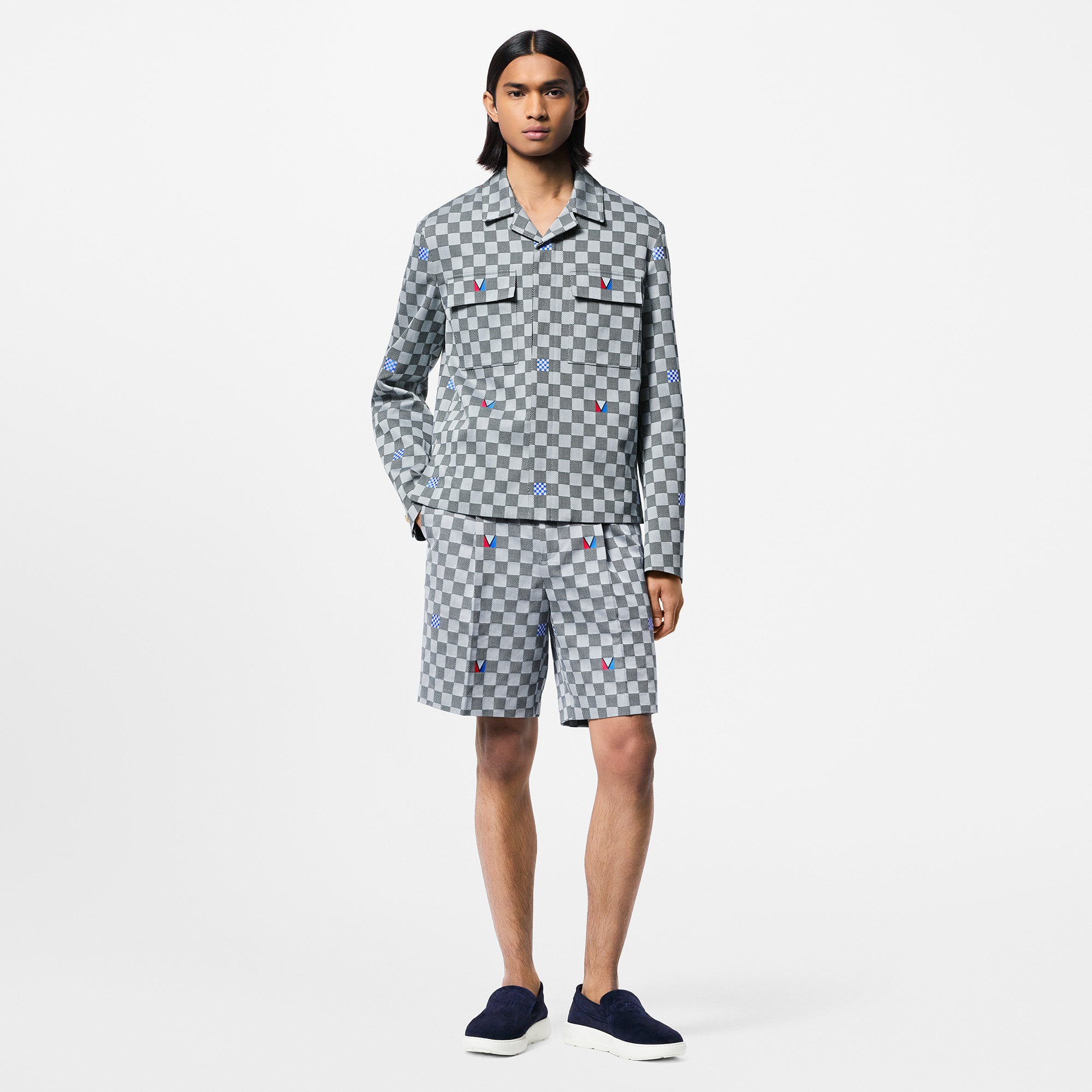 Damier Cotton Tailored Shorts  in Men