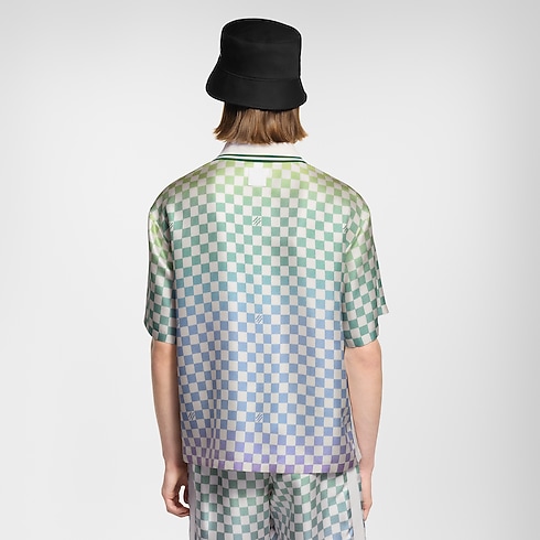 Damier Gradient Printed Silk Polo Shirt in Men's Ready-to-Wear Shirts collections by Louis Vuitton (Product zoom)