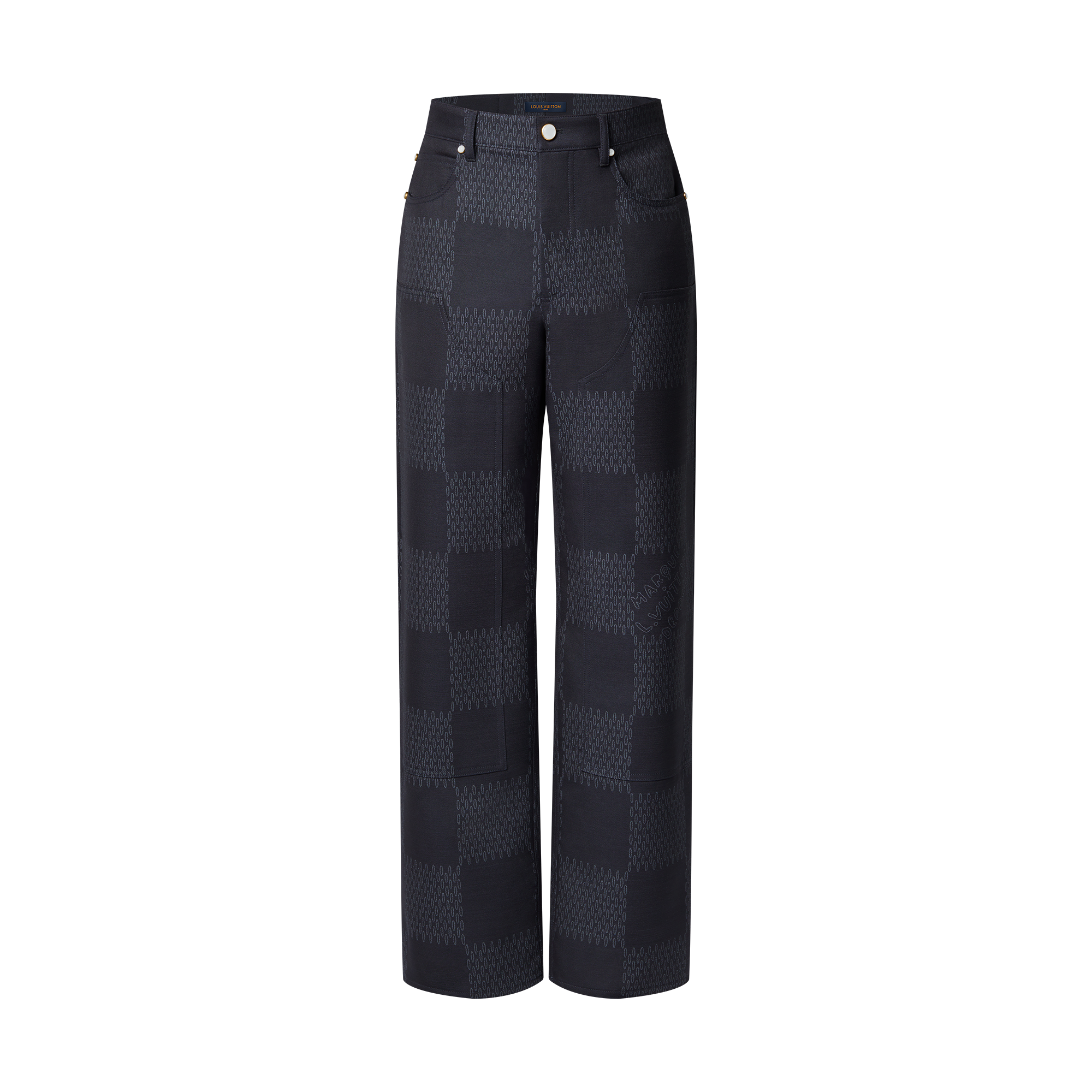 Damier Jacquard Wool Pants   in Men