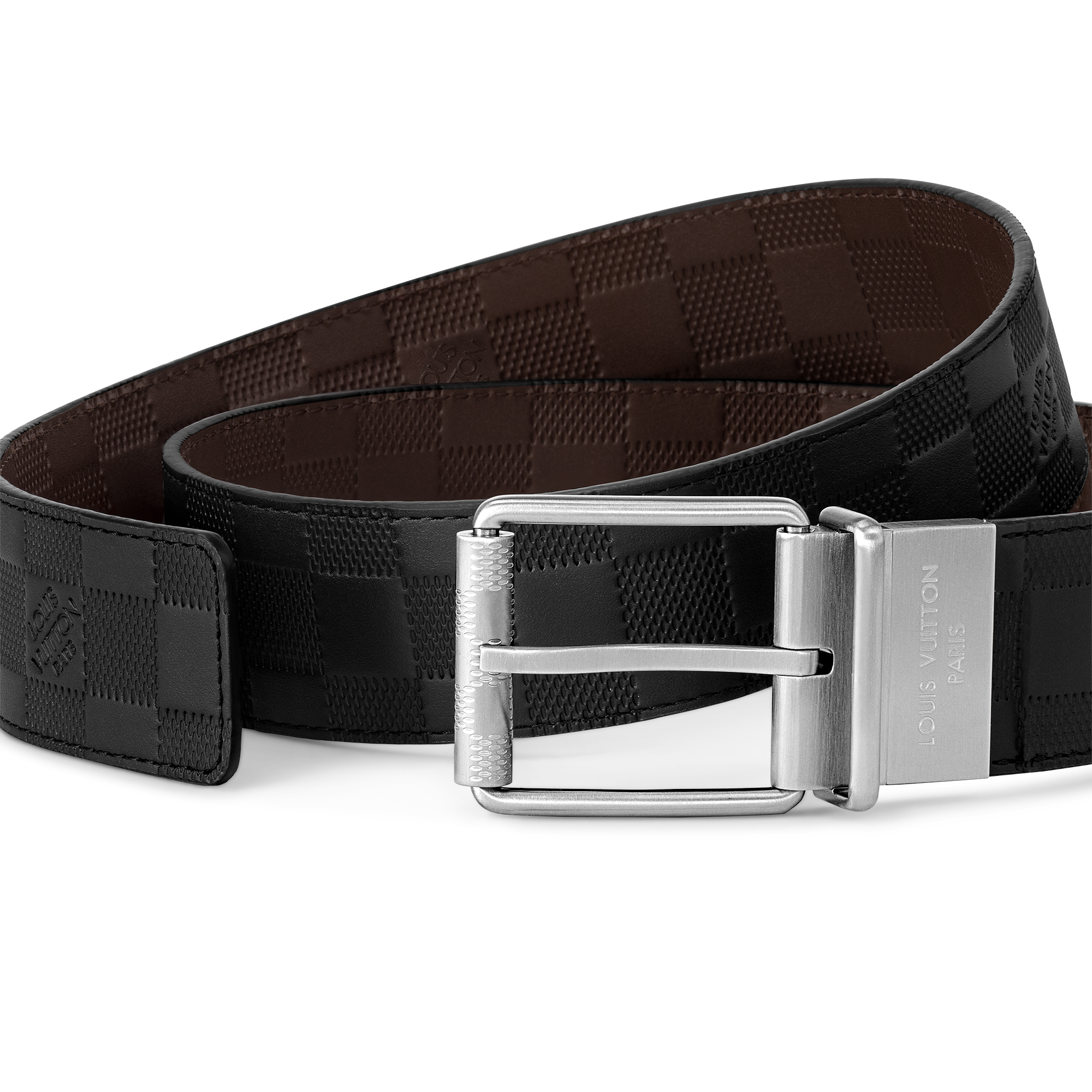 Damier Print 40mm Reversible Damier Infini Leather in Men