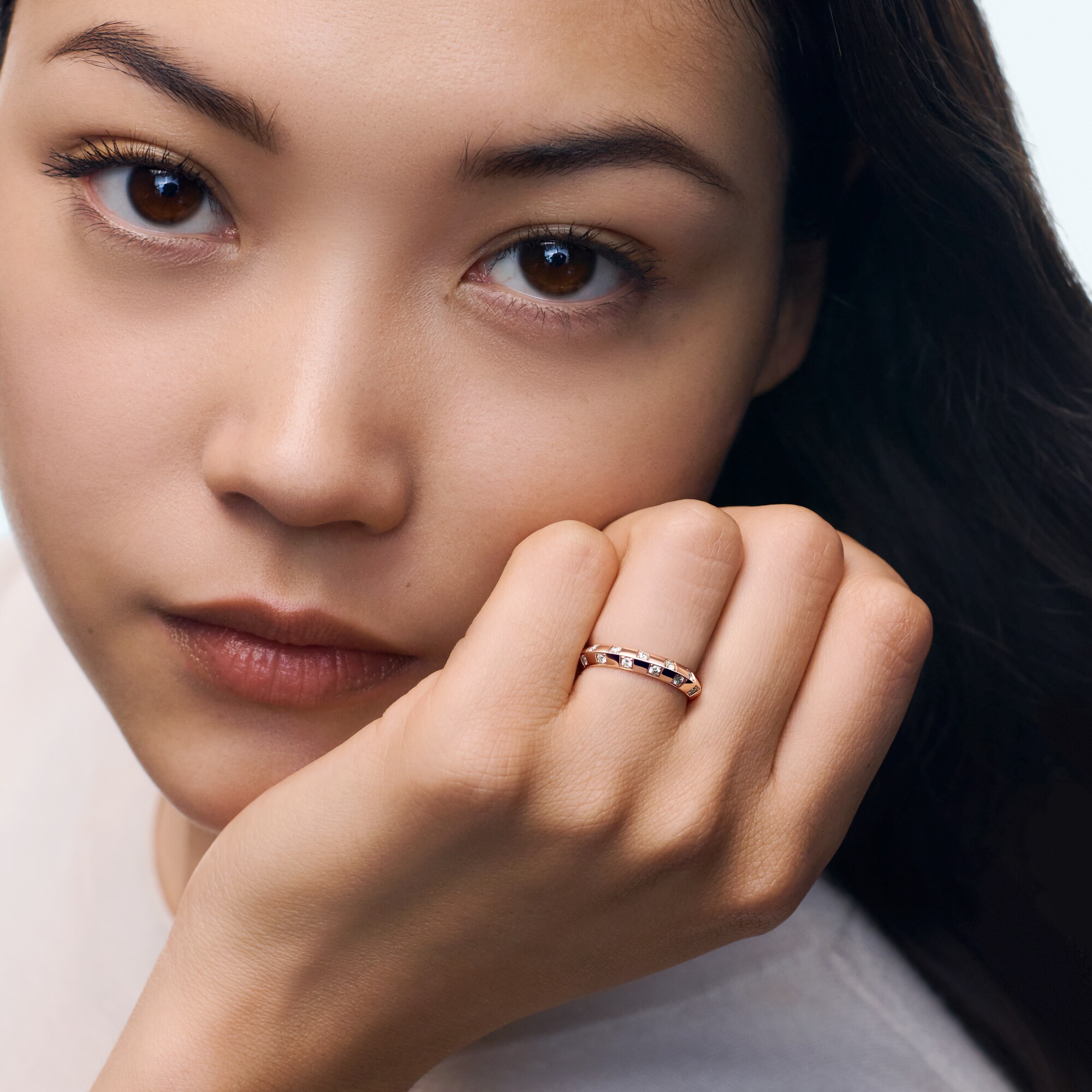 Damier Ring, Rose Gold and diamonds  in Les Extraordinaires