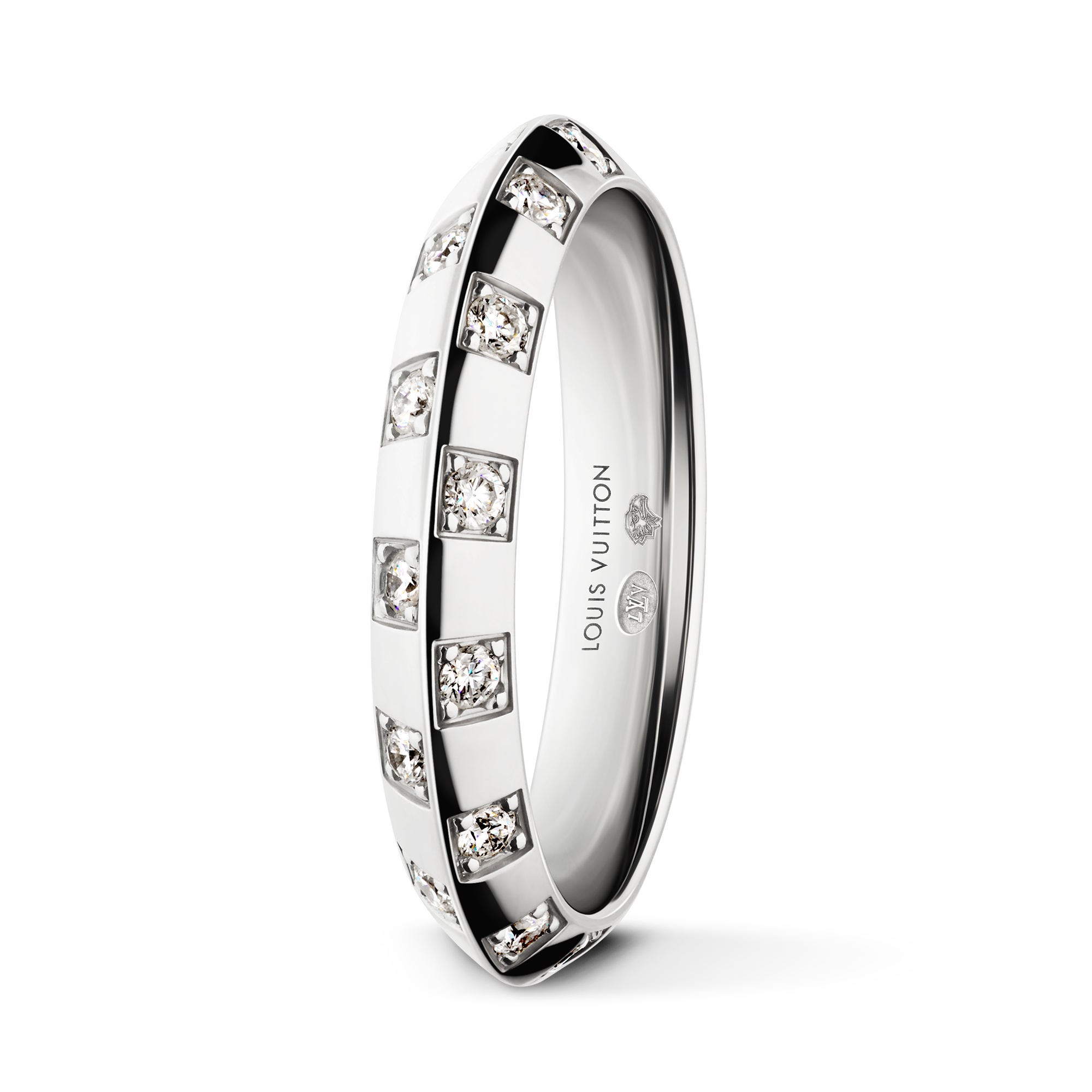 Damier Ring, White Gold and diamonds  in Les Extraordinaires