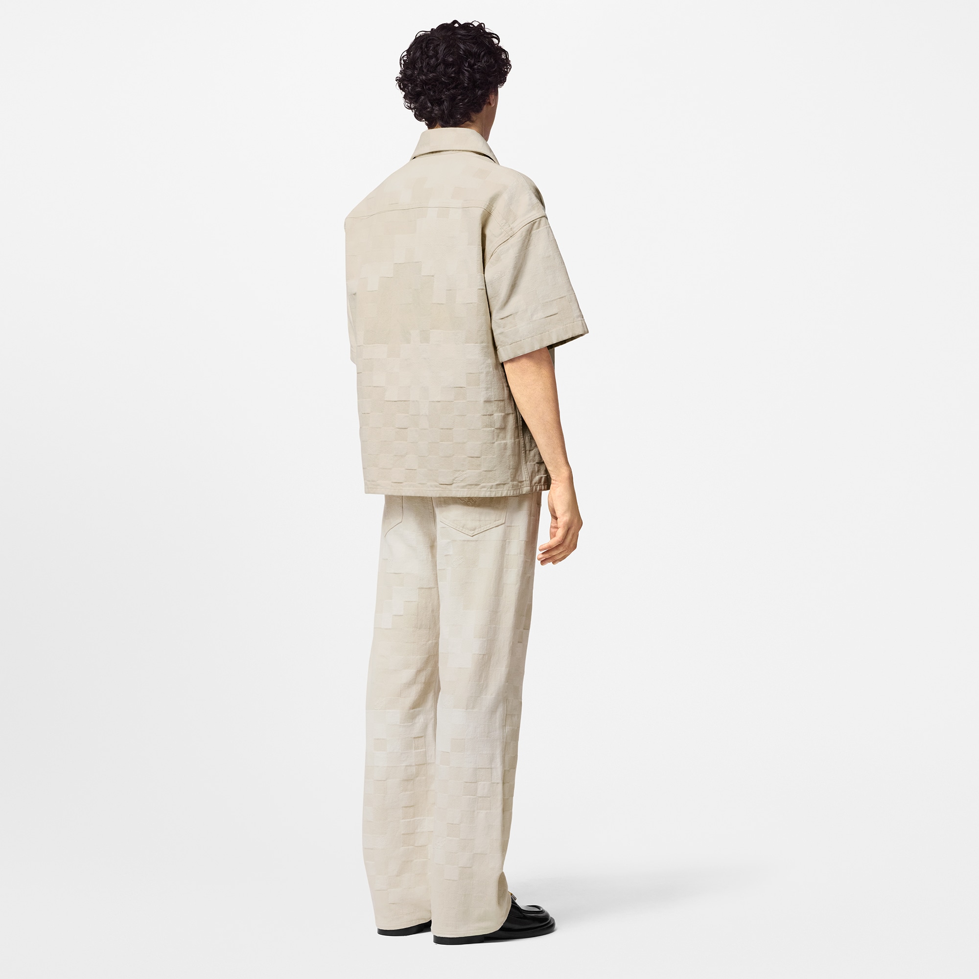 Damier Short-Sleeved Denim Shirt  in Men