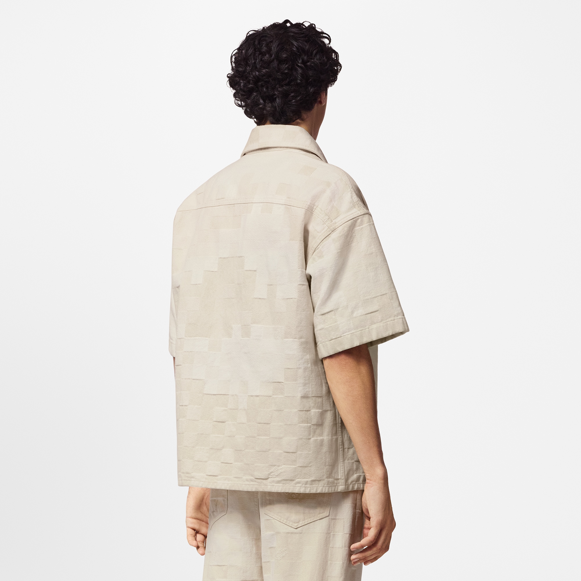 Damier Short-Sleeved Denim Shirt  in Men