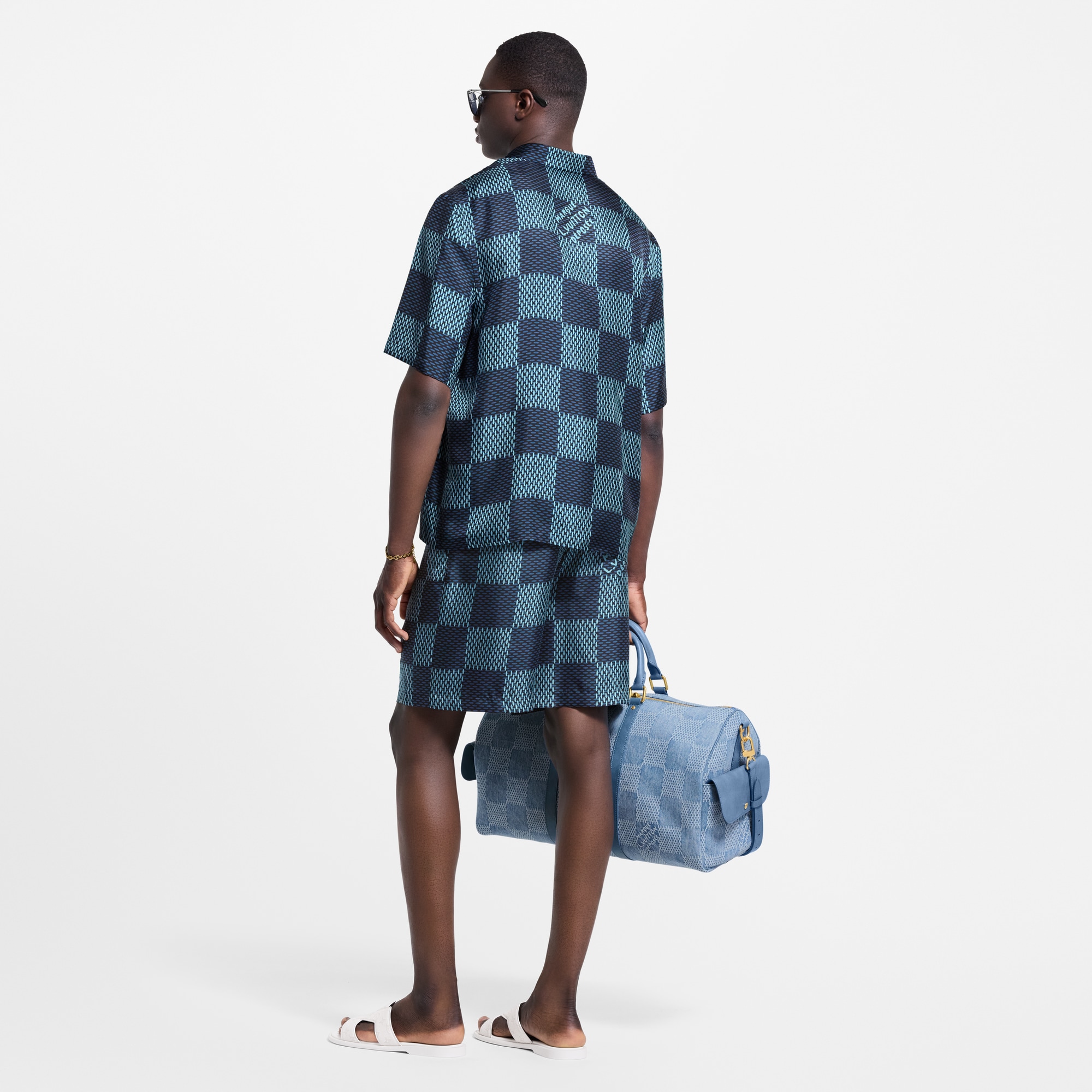 Damier Silk Shorts  in Men