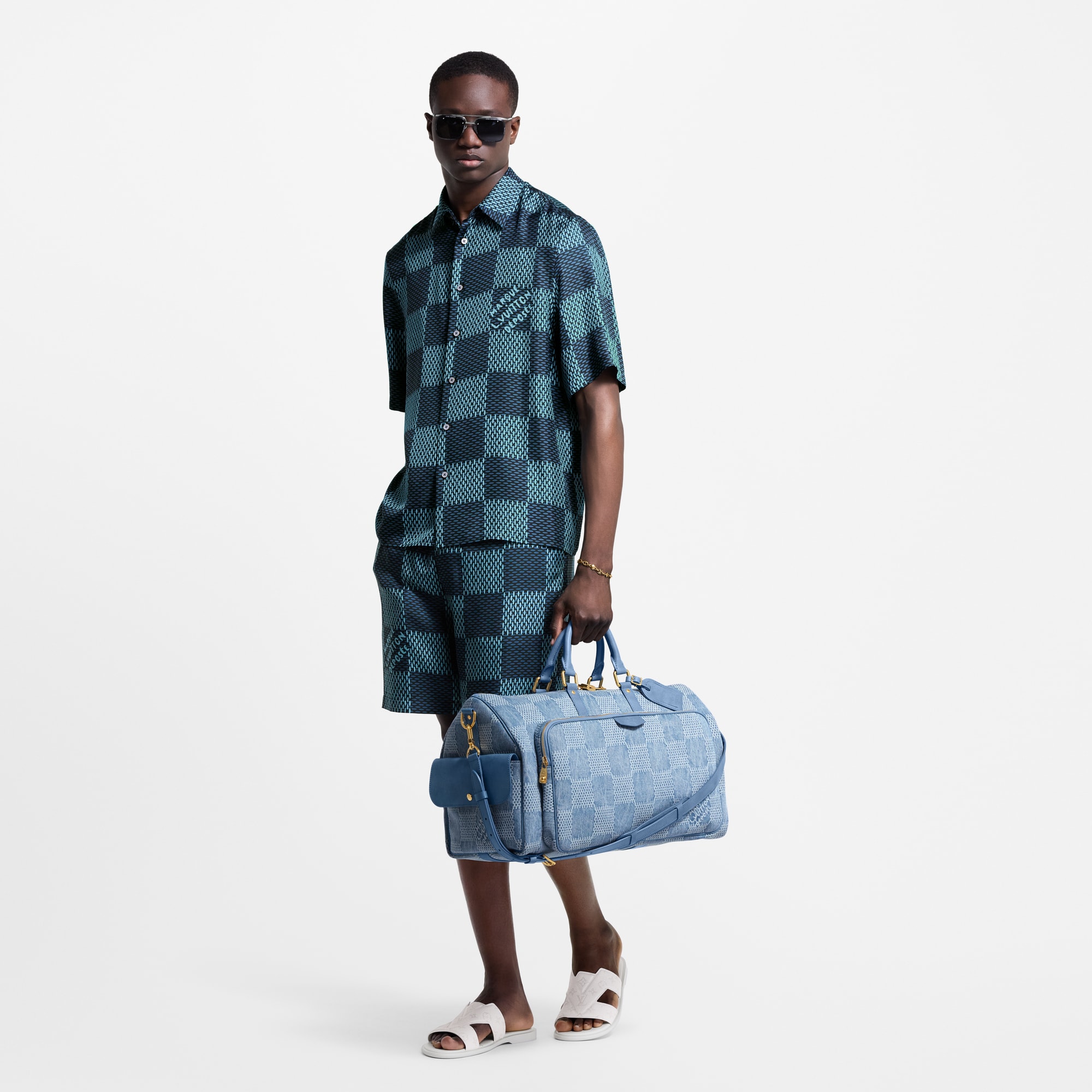 Damier Silk Shorts  in Men