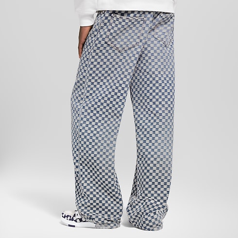 Damier Wide-Leg Jeans in Men's Ready-to-Wear Denim collections by Louis Vuitton (Product zoom)