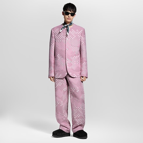 Damoflage Collarless Tweed Jacket in Men's Ready-to-Wear Blazers and Jackets collections by Louis Vuitton (Product zoom)