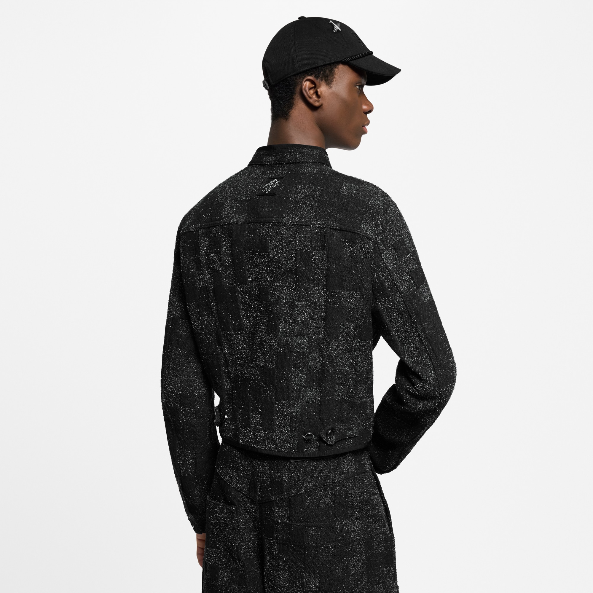 Denim Bouclette Flight Jacket  in Men